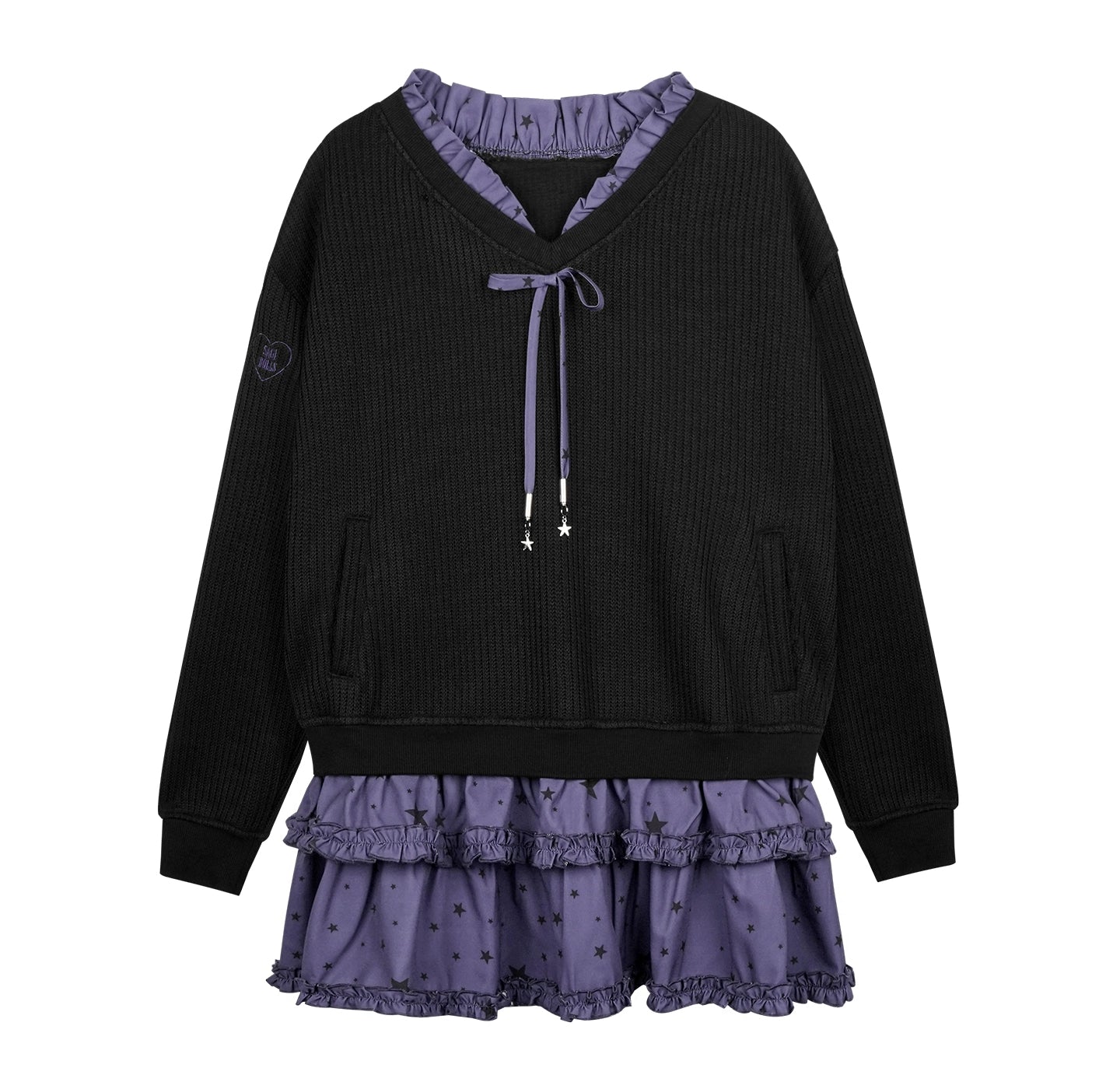 Little Witch Knitted Patchwork Dress
