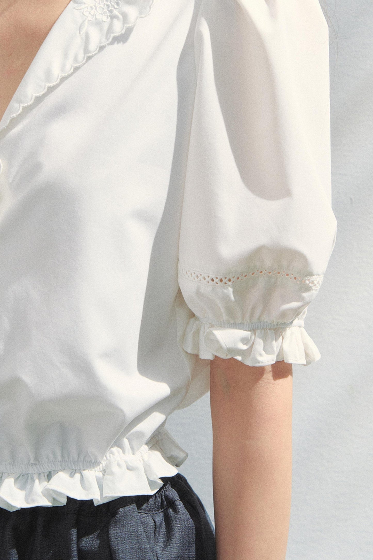 Vintage Embroidered V-Neck Shirt