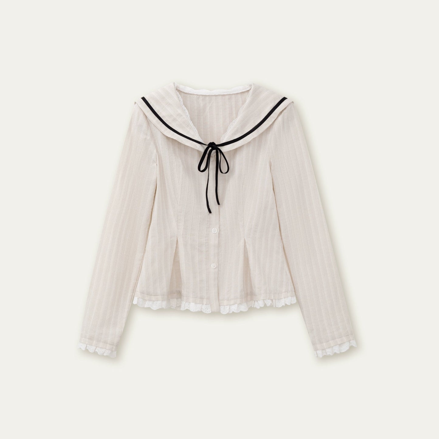 Texture Long Sleeve Waist Shirt Set-Up