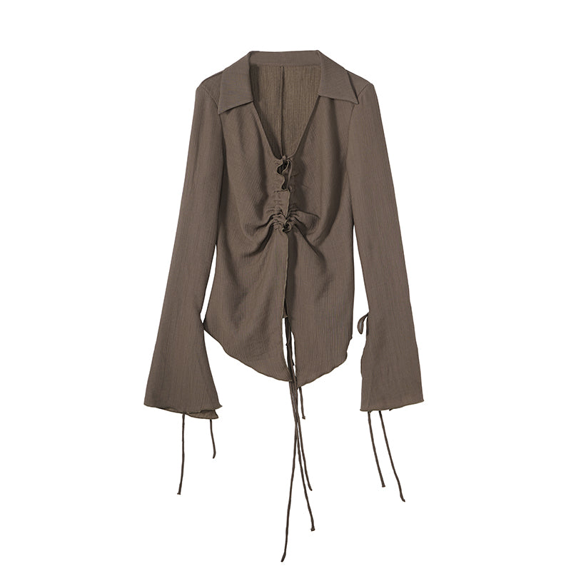 Romantisches fließendes Schnürhemd-Set