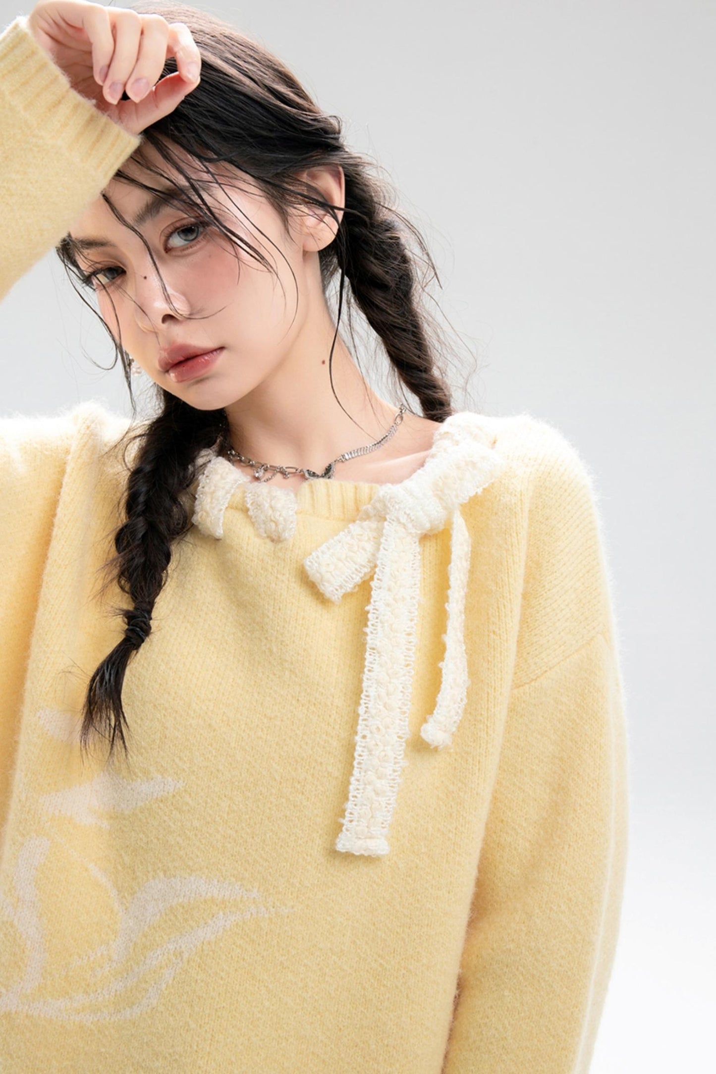 Calla-Lilie Ausschnitt Pullover Top