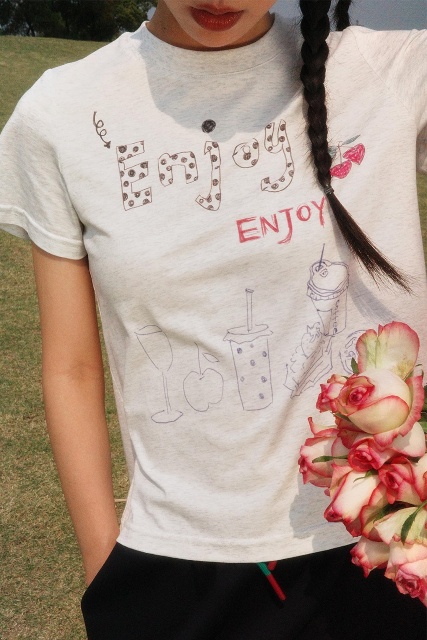 Light Gray Polka Dot Tee