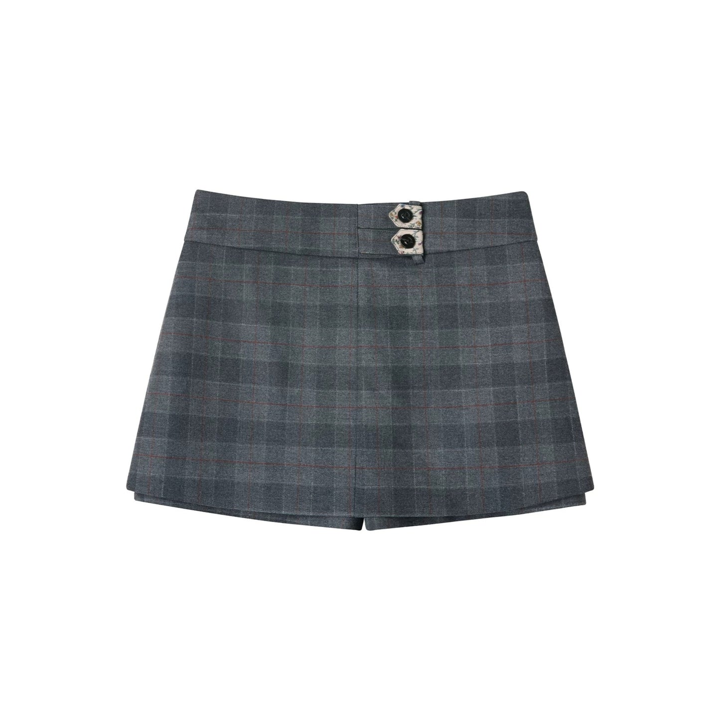 Retro Gray Plaid A-Line Skirt