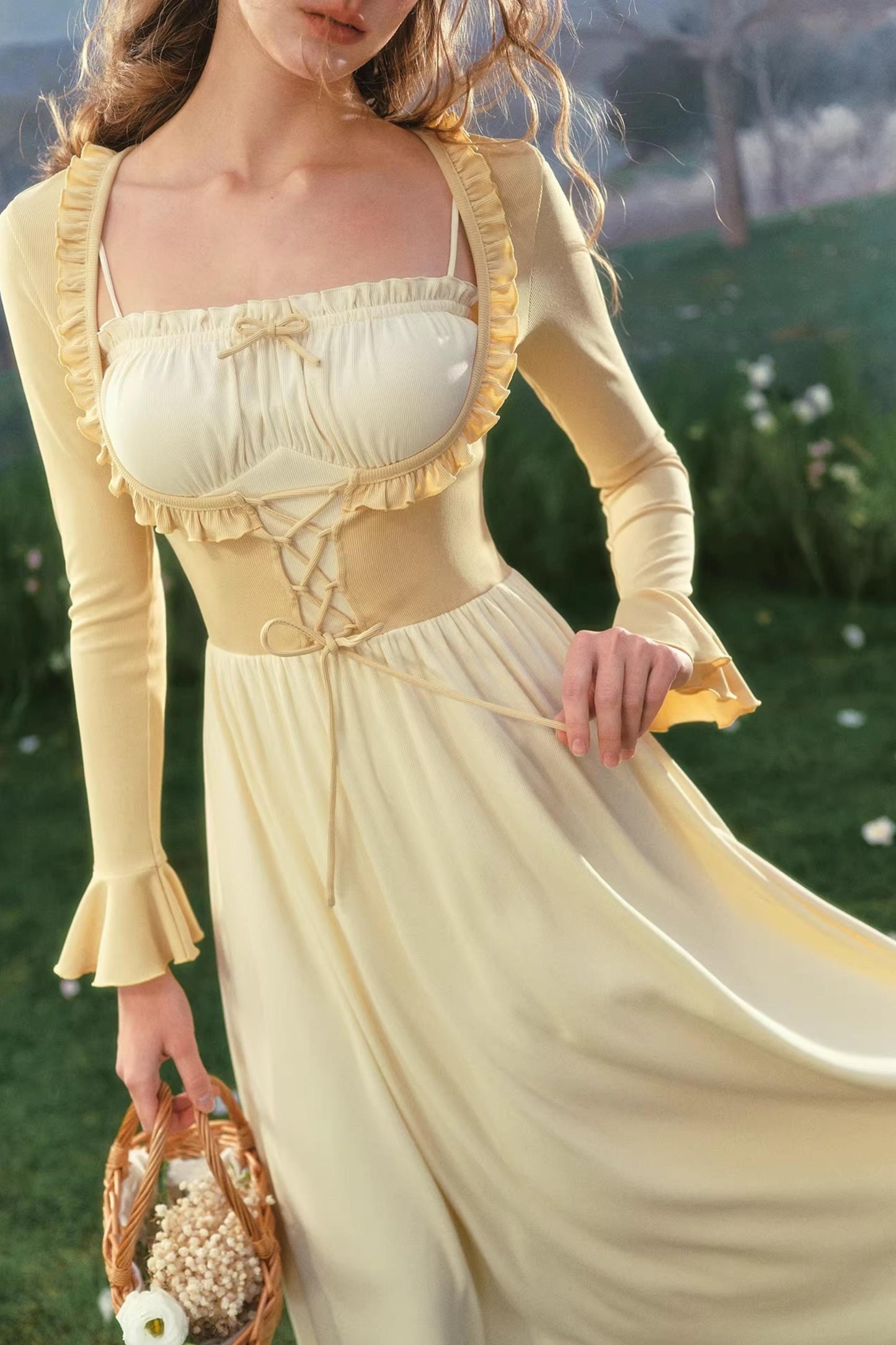 Lace French Color-Block Dress