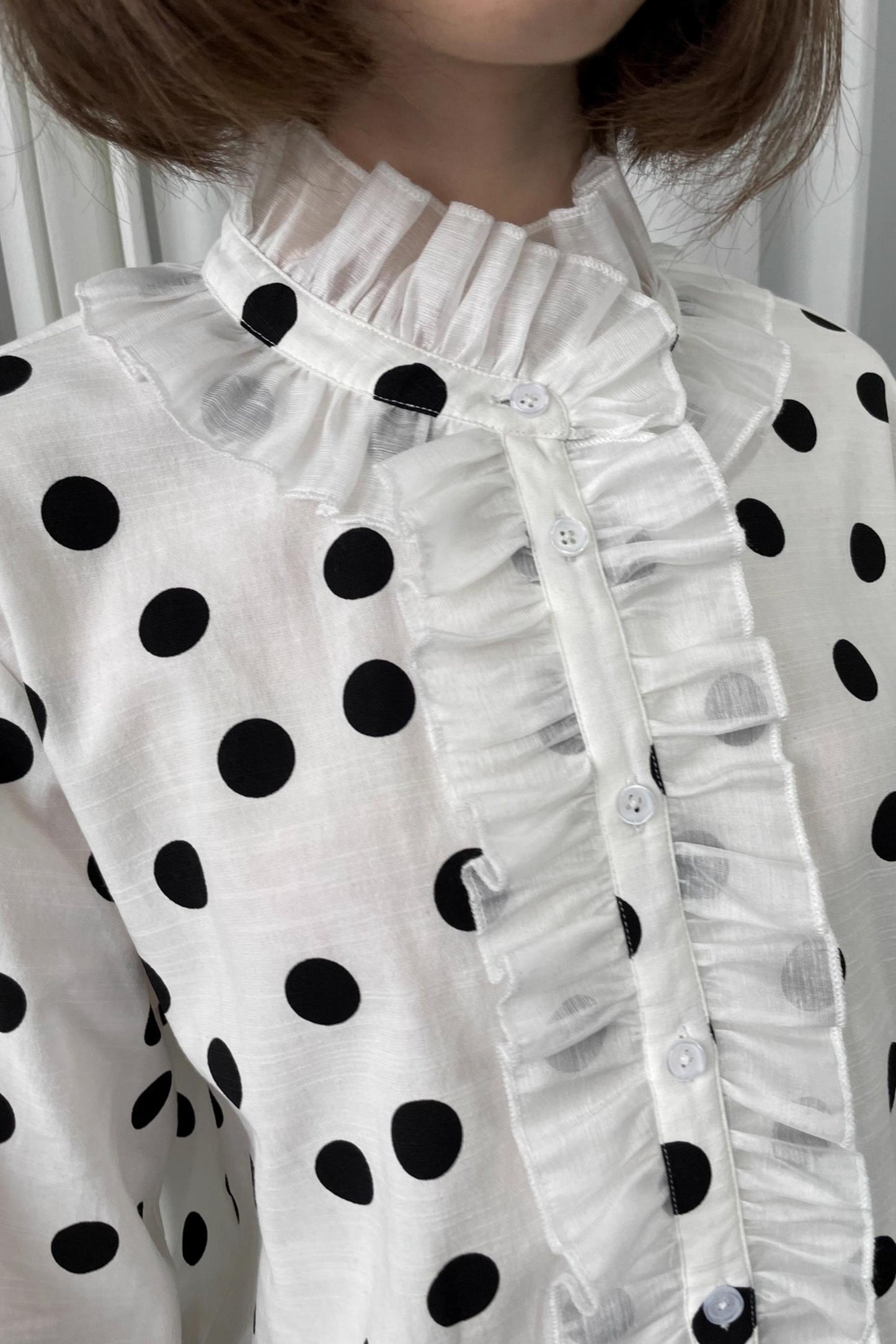 Polka Dot Lace Blouse Top