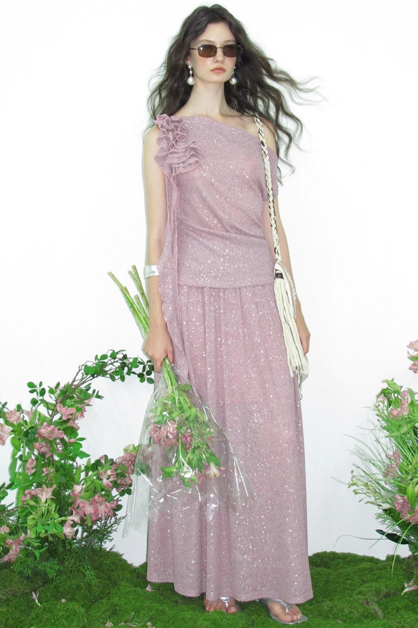 Stretch Knit Silver Top Set-Up