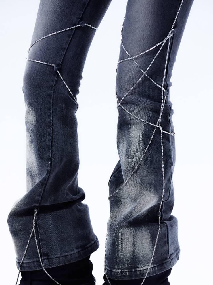 High Street Chain Straight Pants