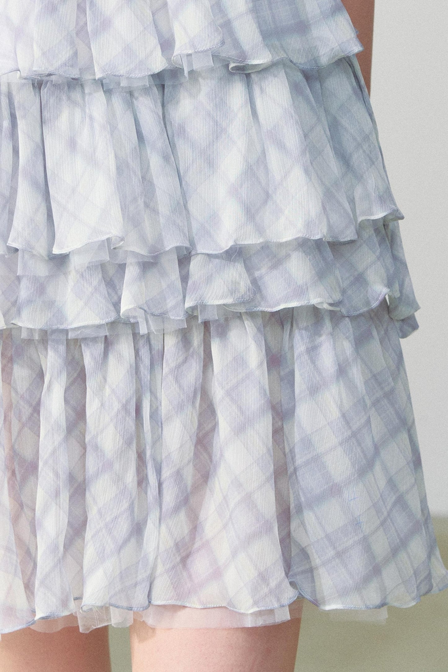 Light Blue Gingham Tutu Dress