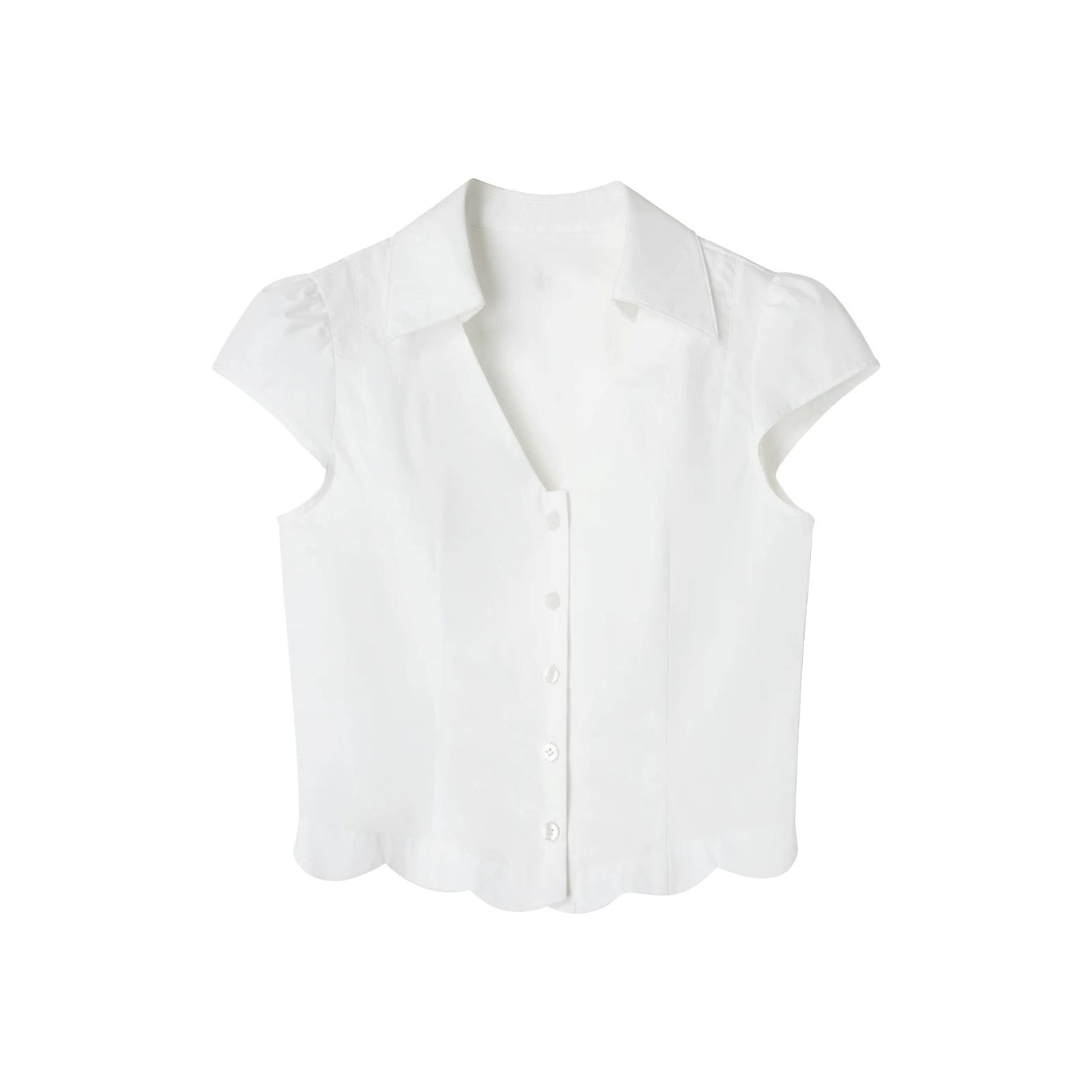 Petal Wave Hem Blouse