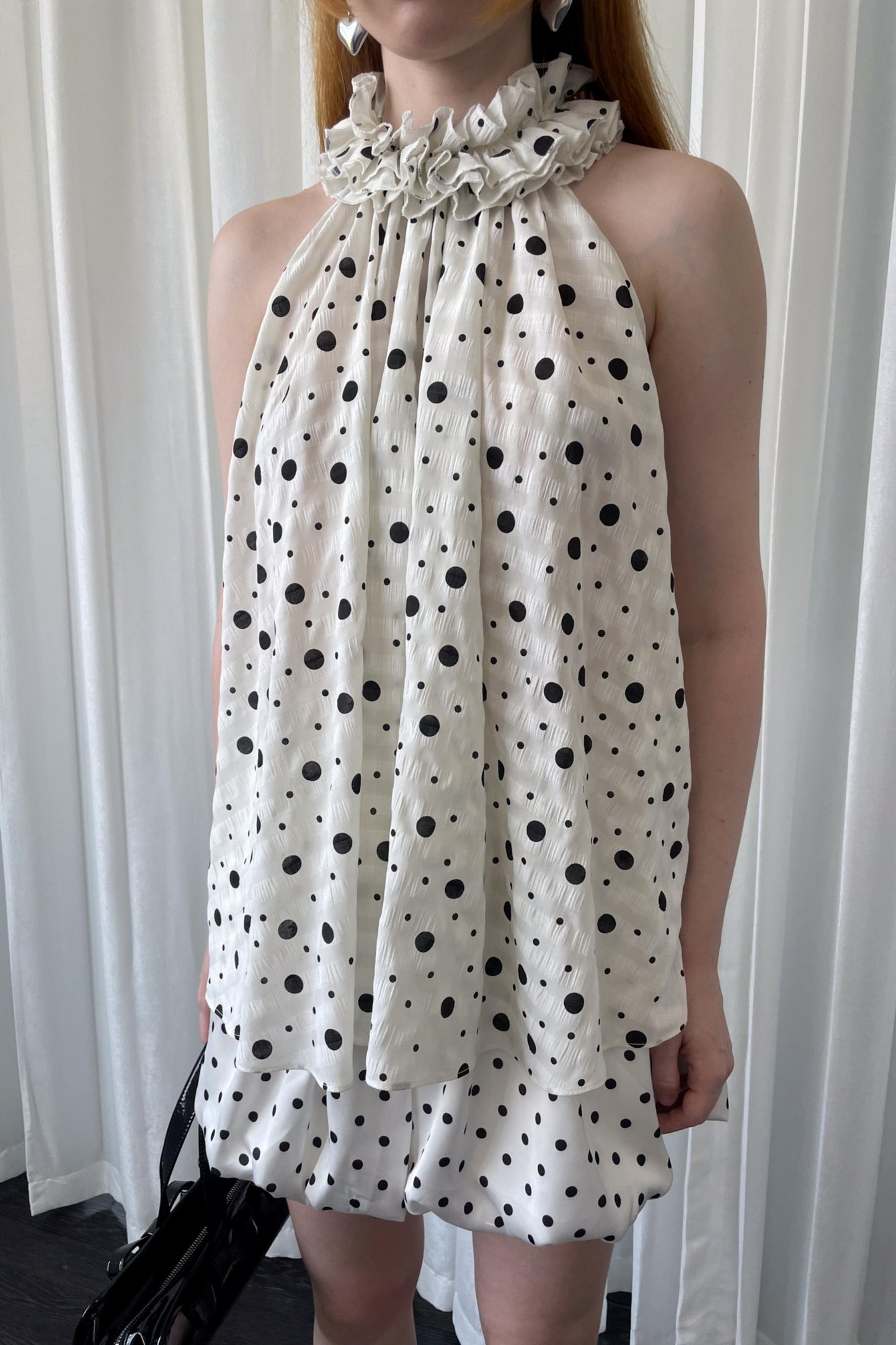 Polka Dot Lace Halter Top