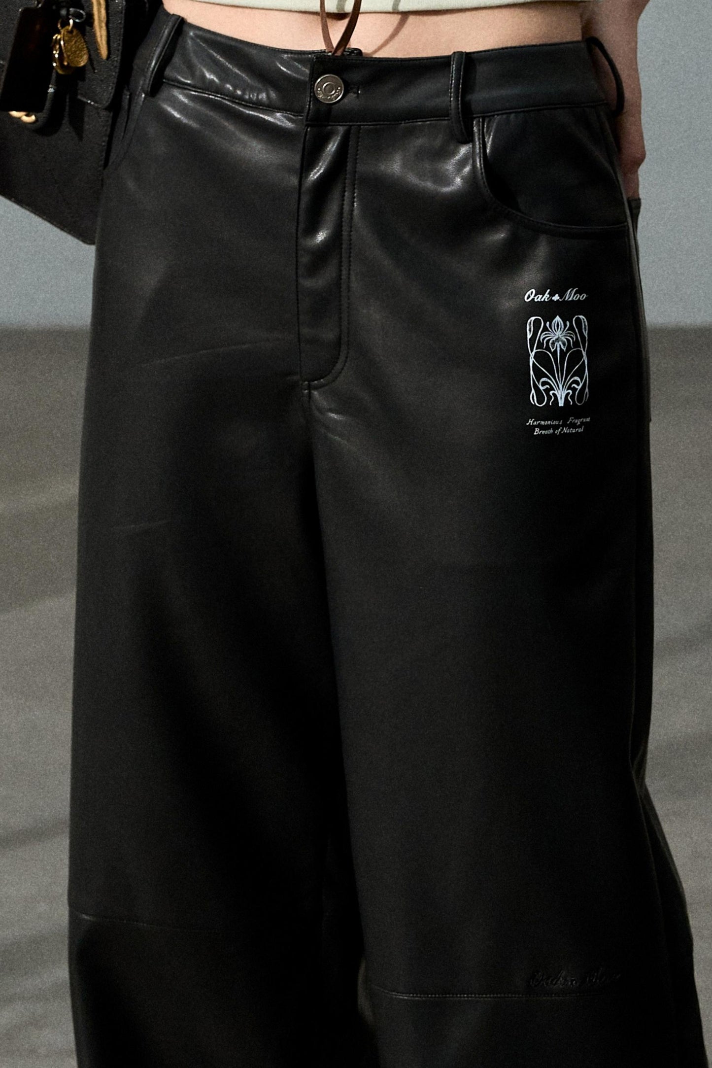 Romantic Retro Wide-leg PU Leather Pants