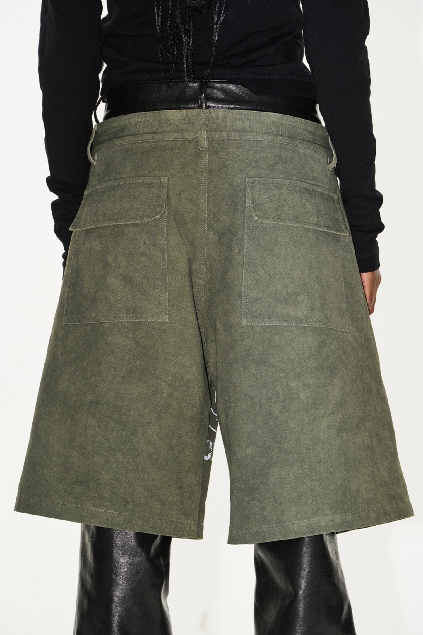 Patchwork Leather Shorts