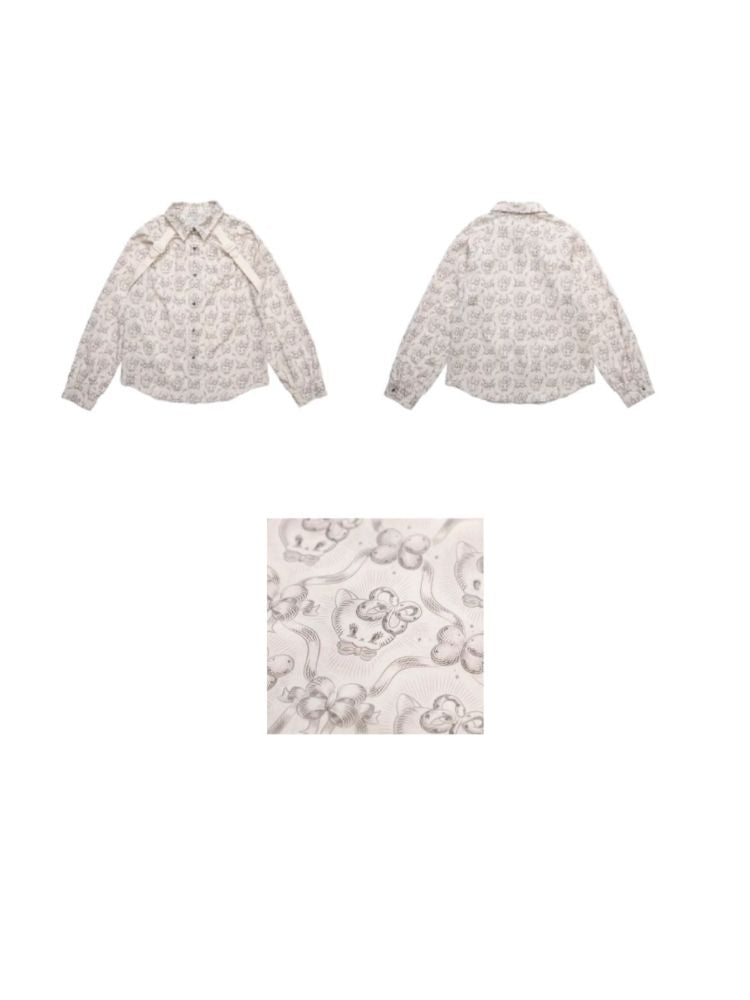 Tapete Druck Langarm Vintage Hemd