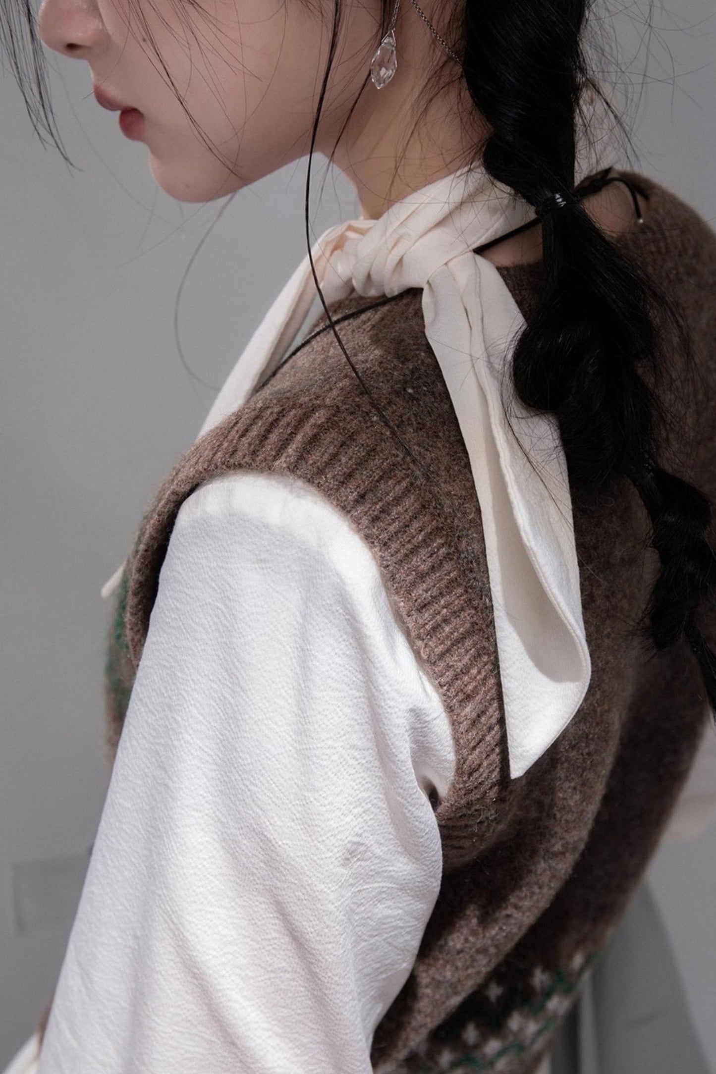 Contrasting Diamond Plaid Vest