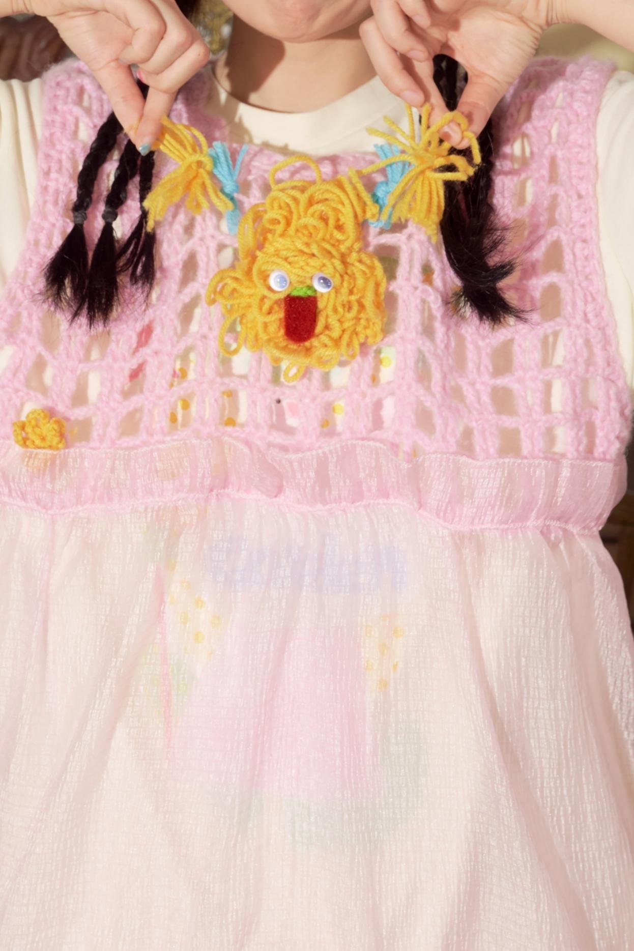 Layered Crochet Knit Dress