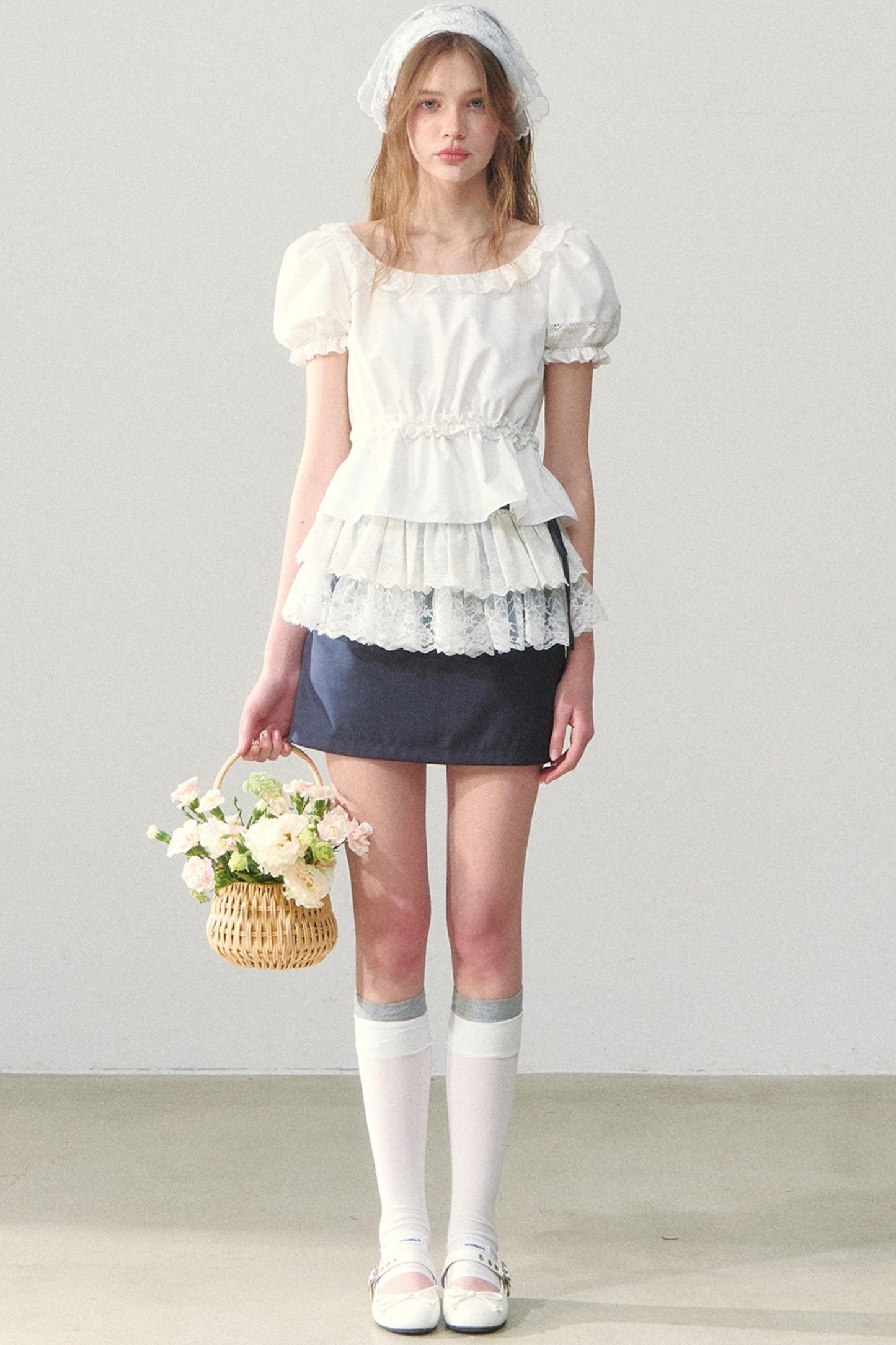 Vintage Gray Peplum Skirt