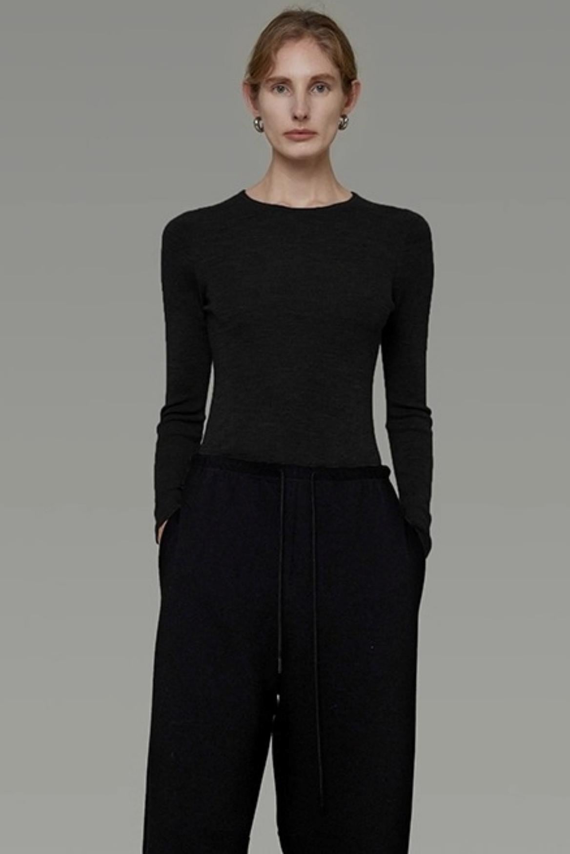 Wool Crew Neck Knitted Sweater