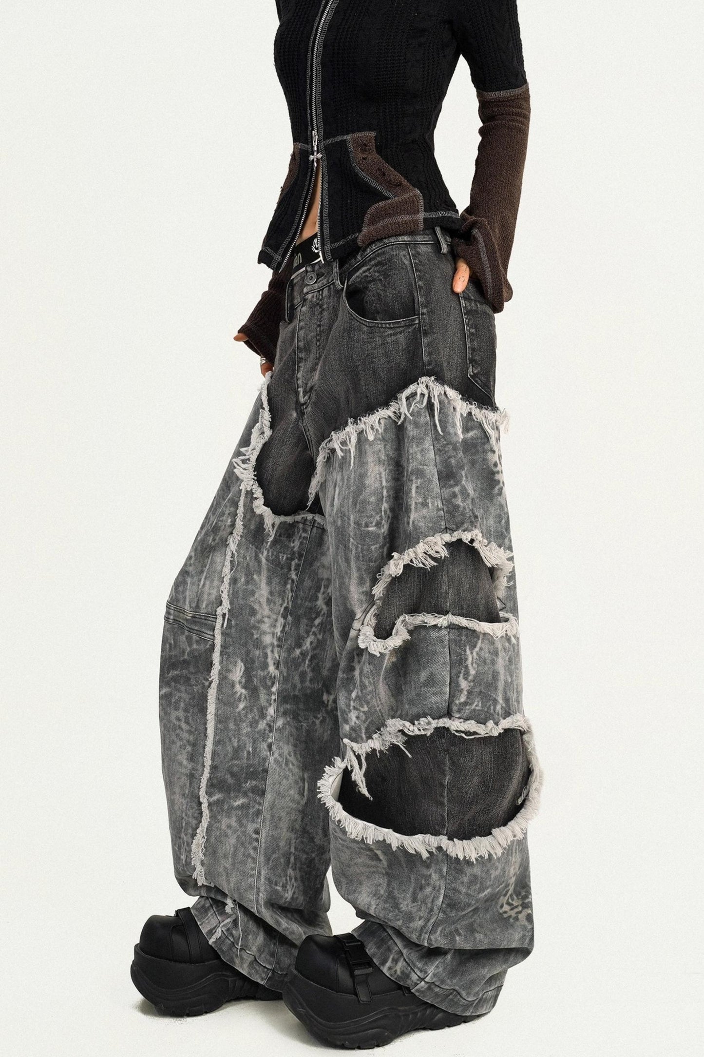 Retro Wasteland Color-Blocking Cardigan Jacket