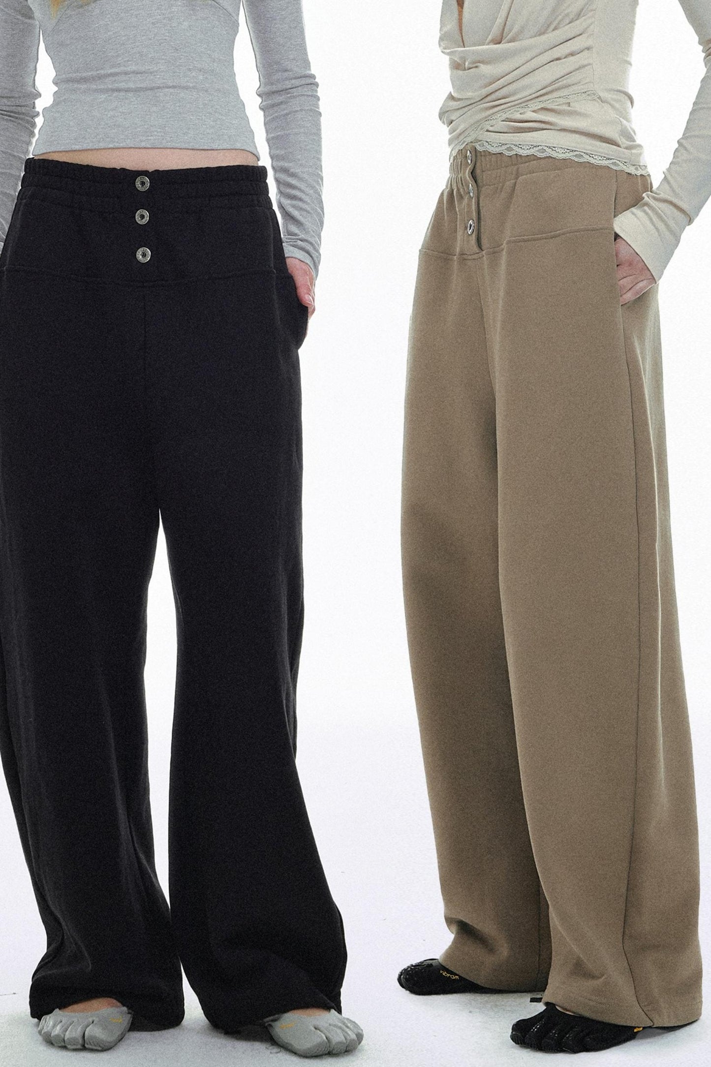 Solid Color Low-Rise Sweatpants