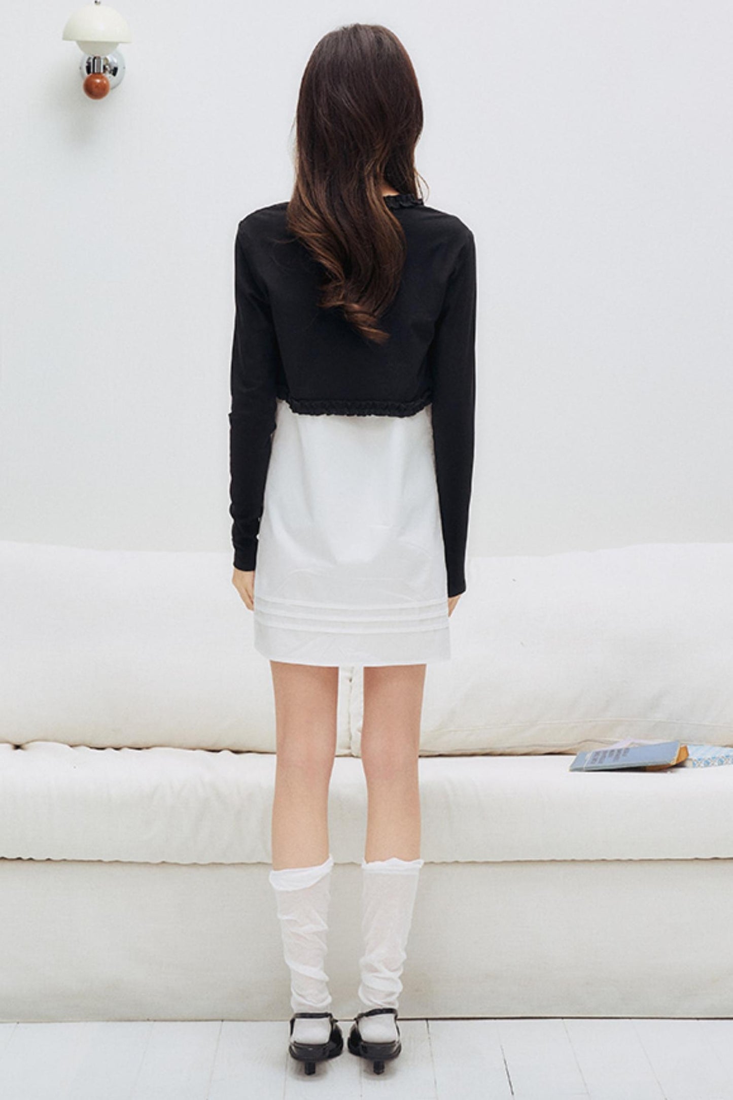 Black Drawstring Lace Cardigan