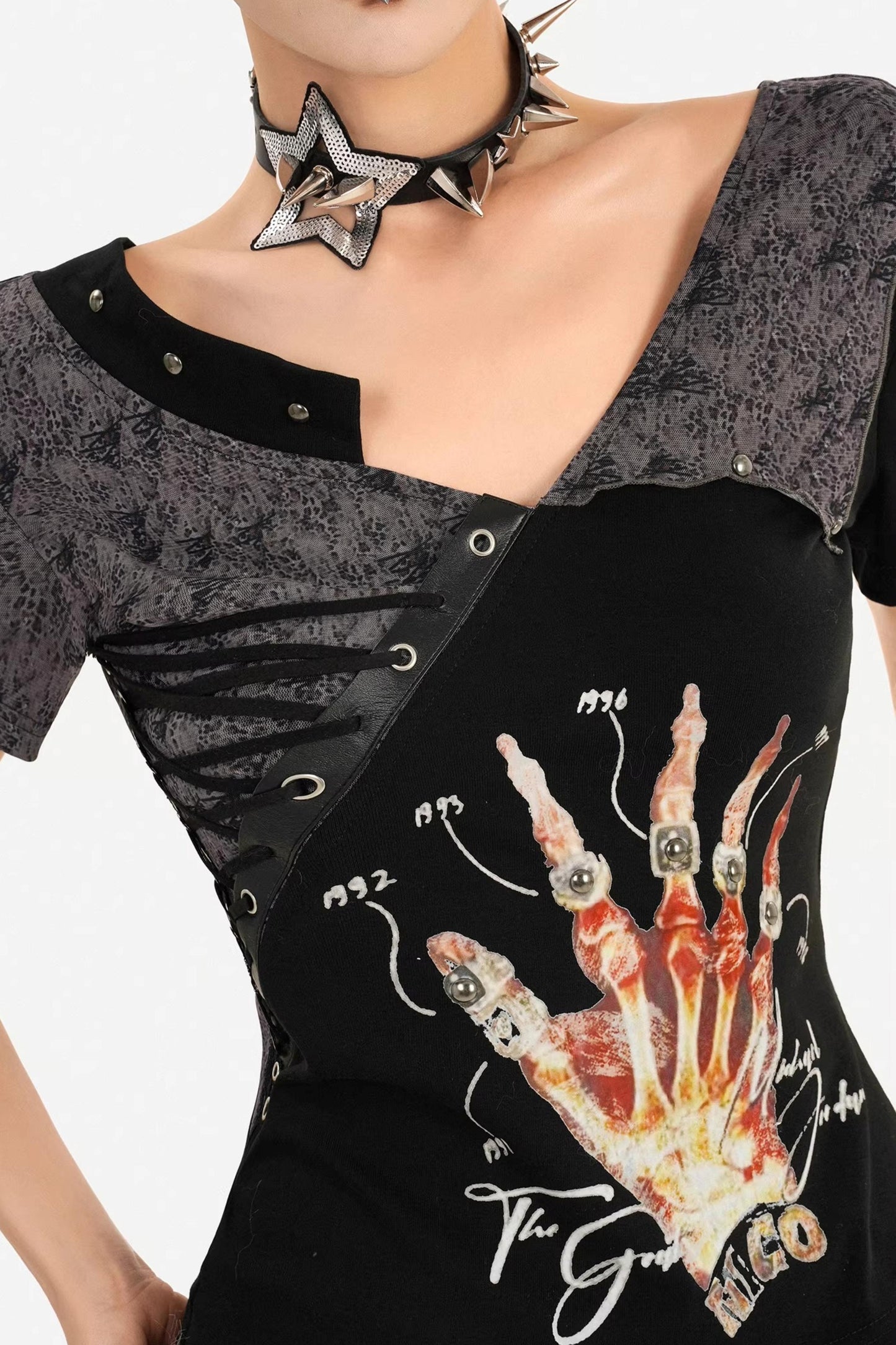 Gothic Lace-Up Rock Top