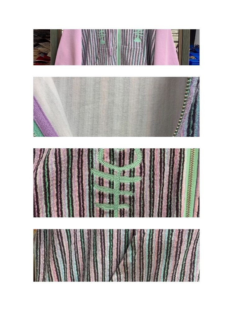 Ketten-Stickerei Kapuzen-Cardigan