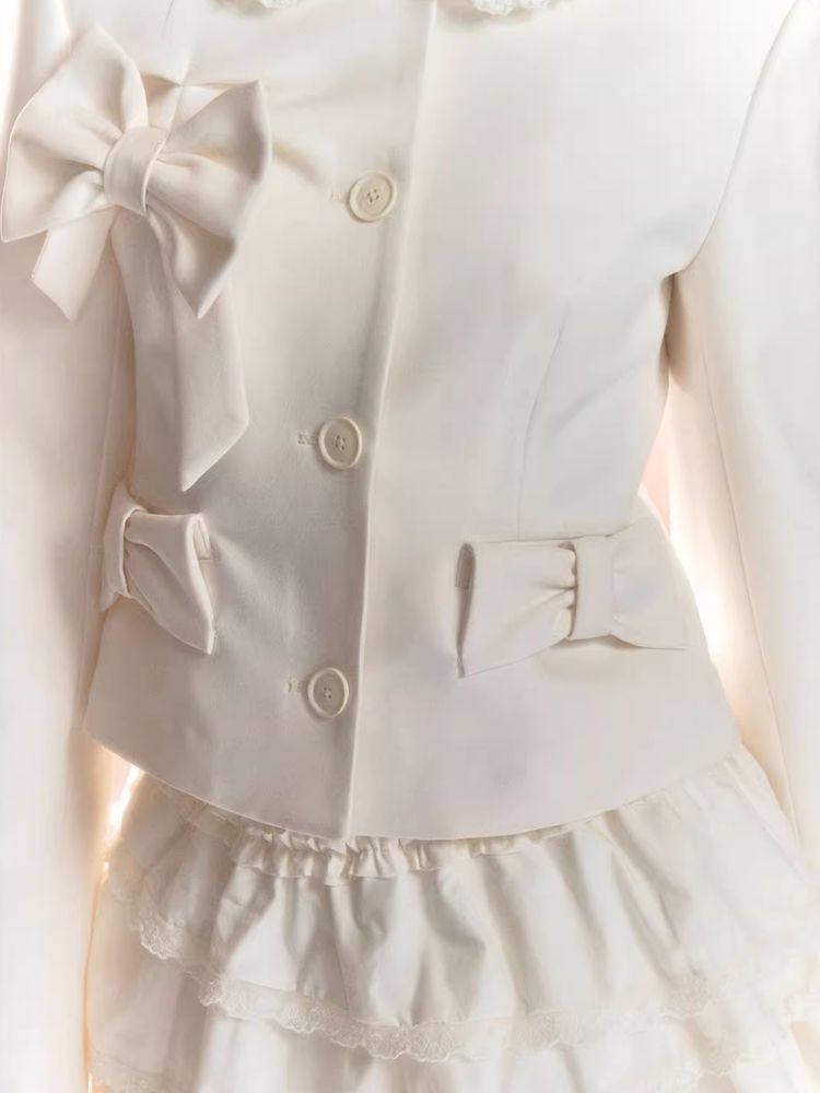 Doll Neck Bogen Spitzen Prinzessinnen-Design Blazer