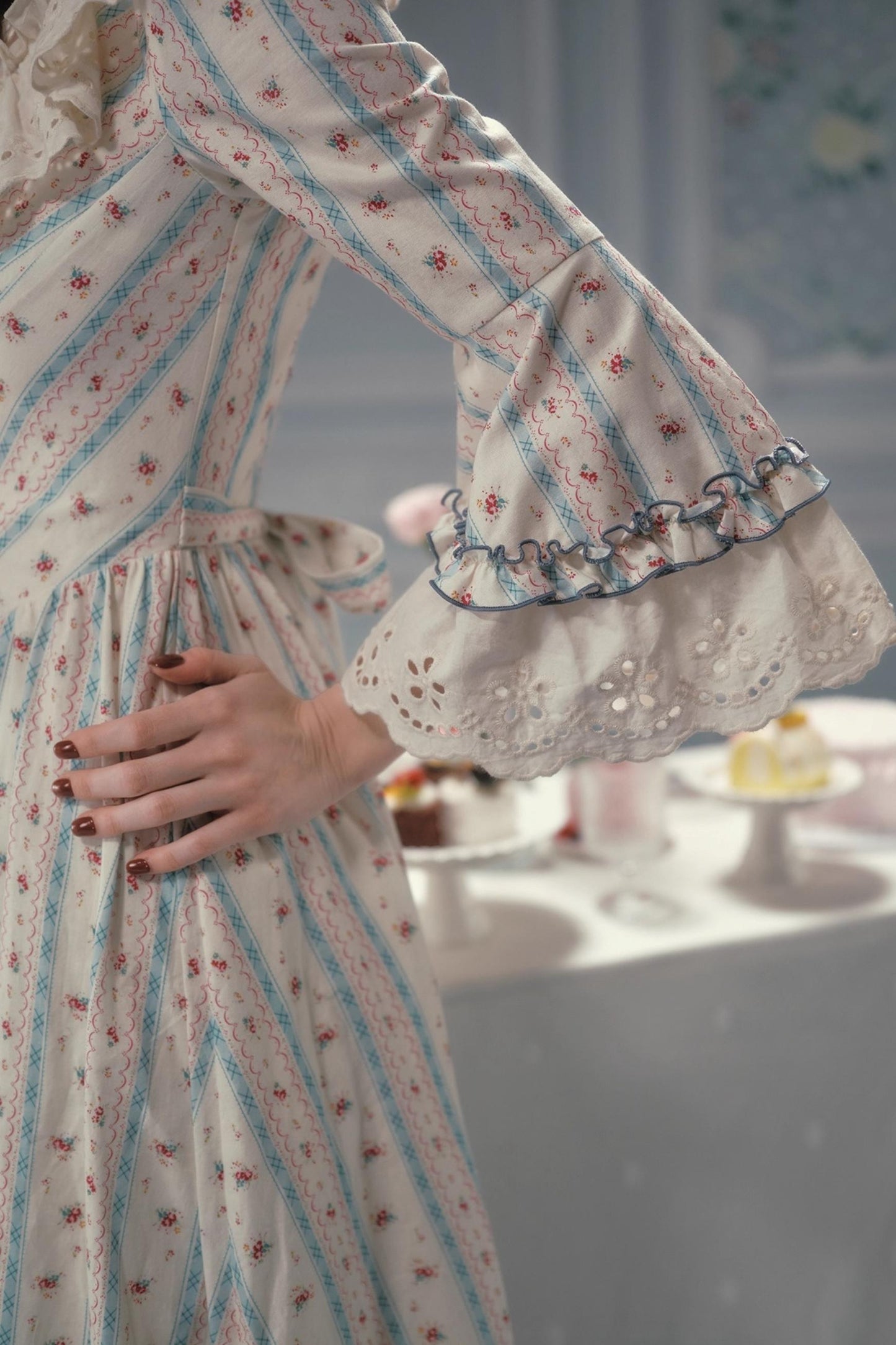 Versailles French Rustic Striped Dress