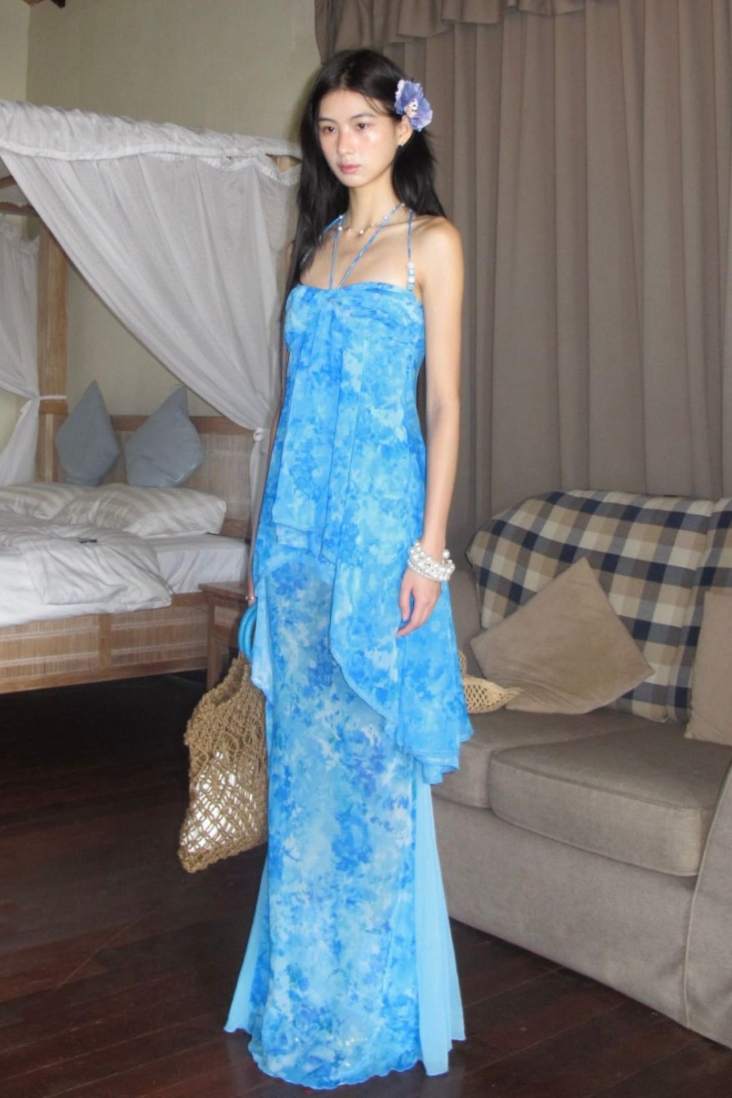 Blue Elegance Fishtail Dress