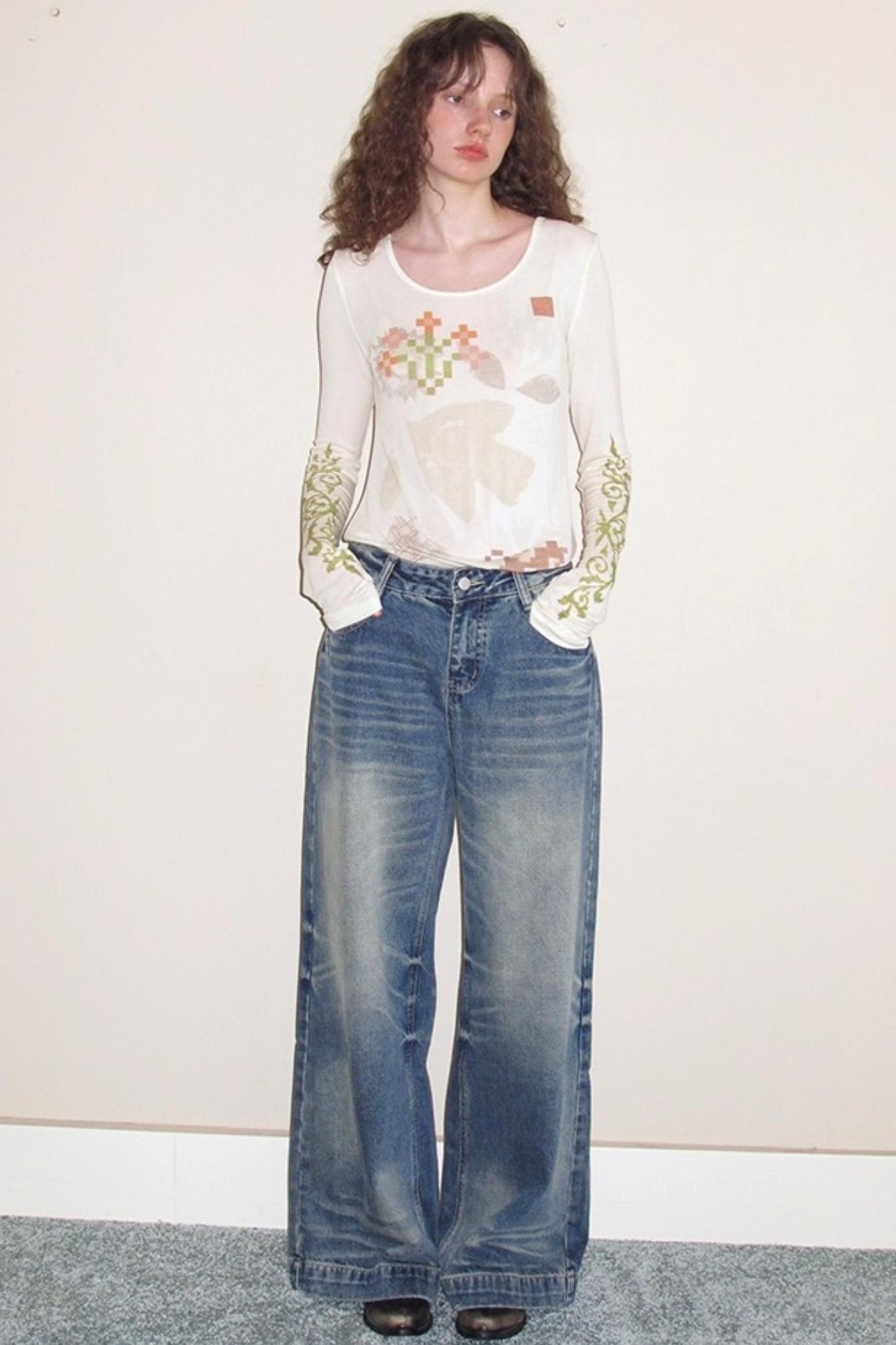 Washed Blue Denim Jeans