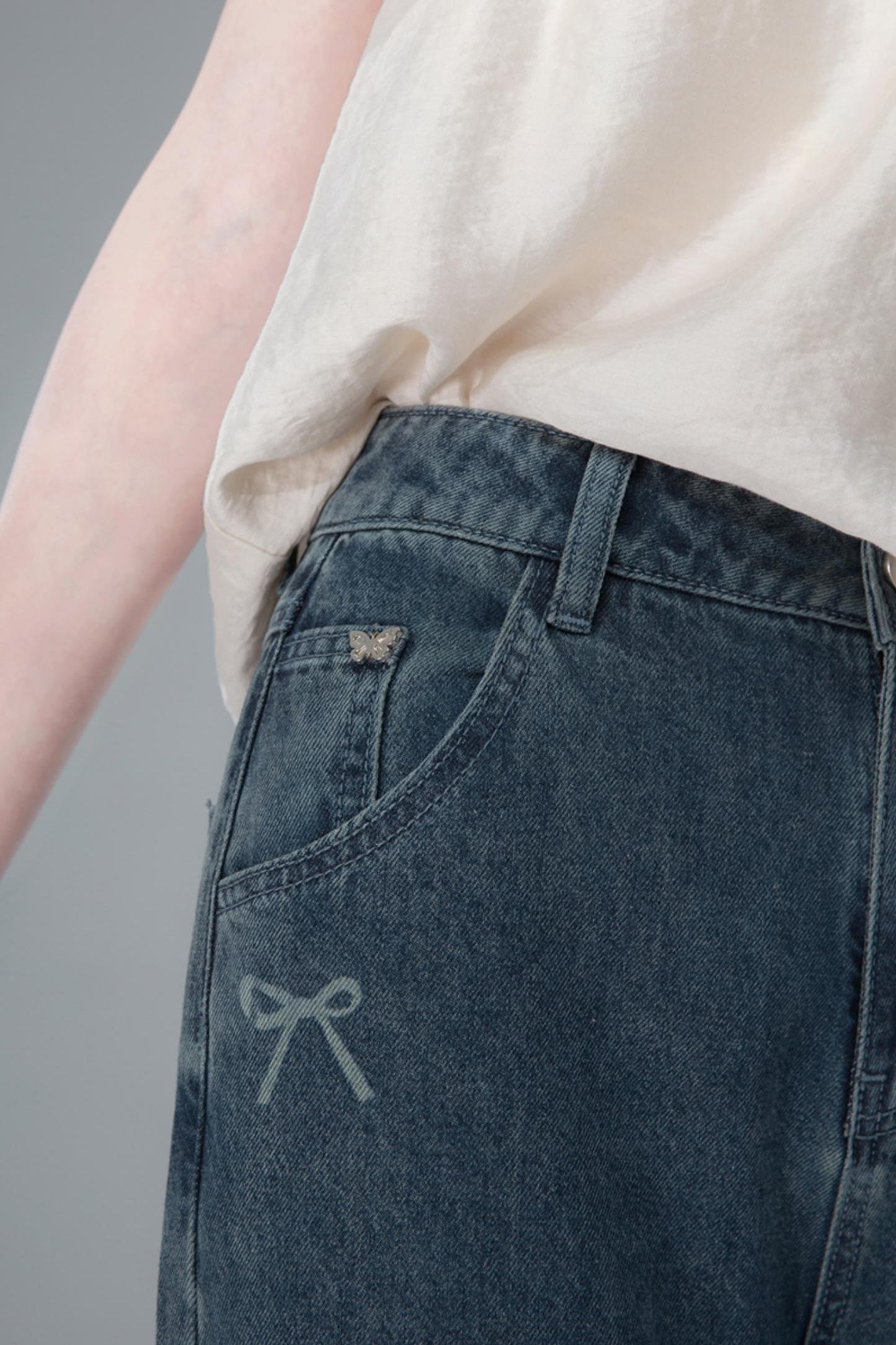 Sea Blue Bow Tie Jeans