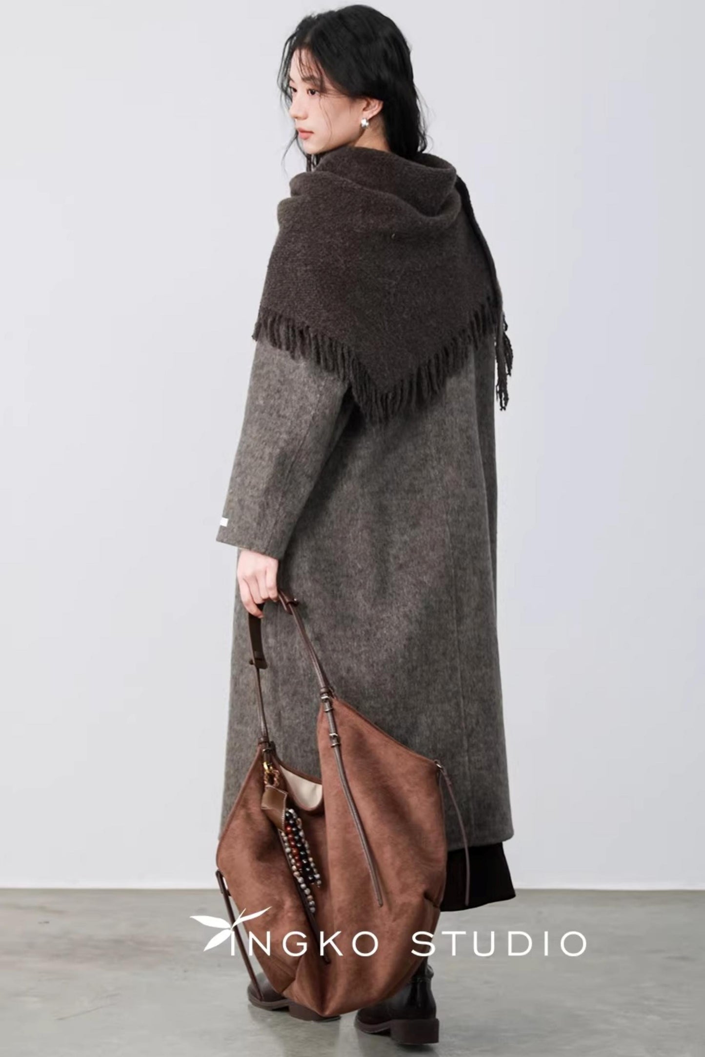 Oatmeal Latte Woolen Long Coat