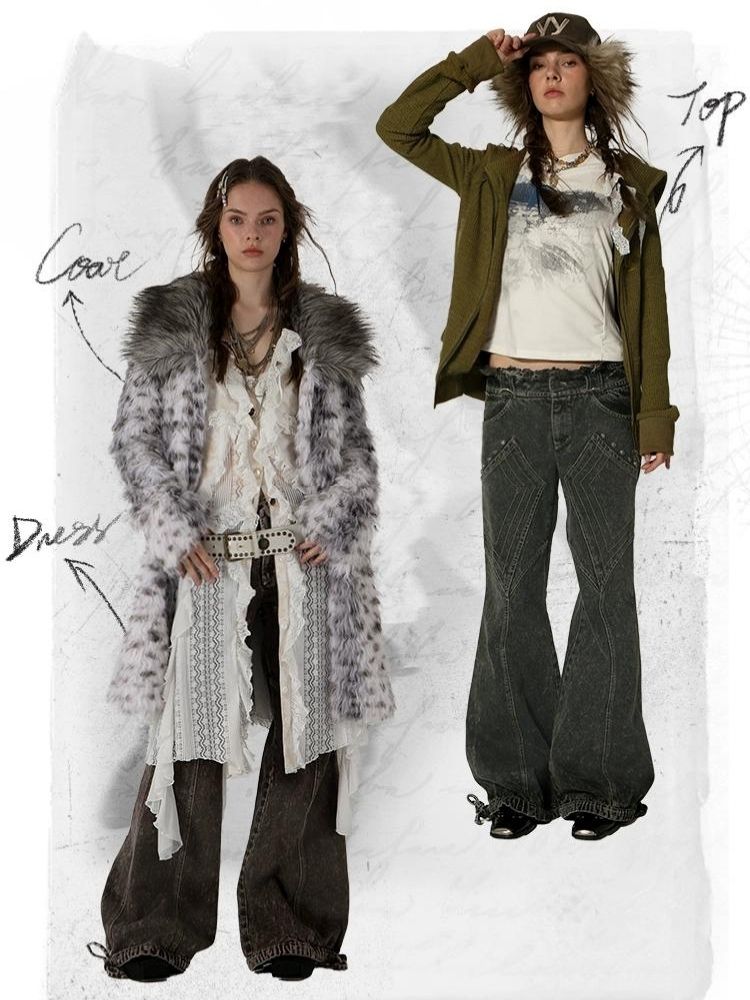 Niedrig geschnittene, ausgestellte Jeans