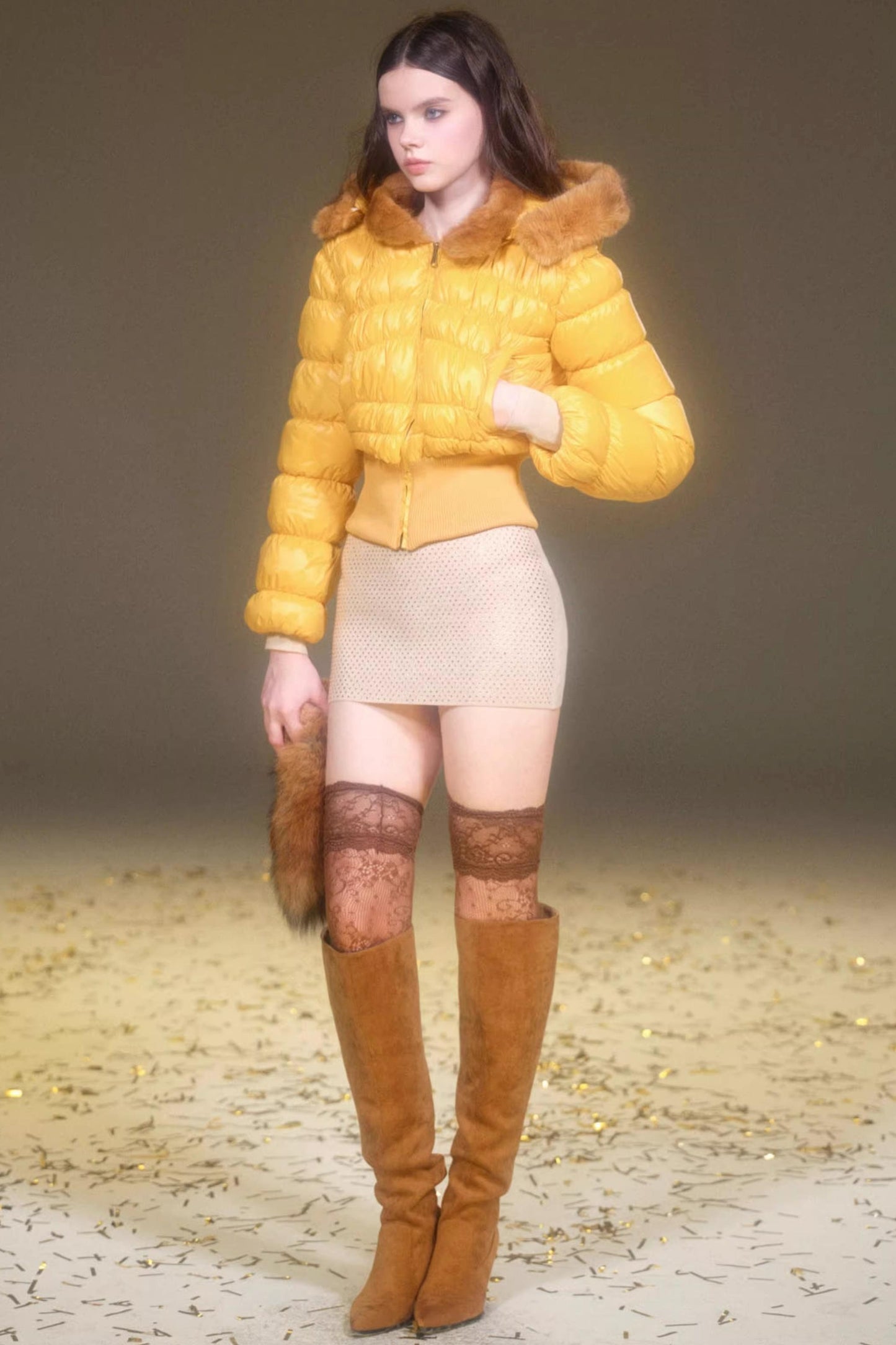 Retro Wool Rhinestone Dress