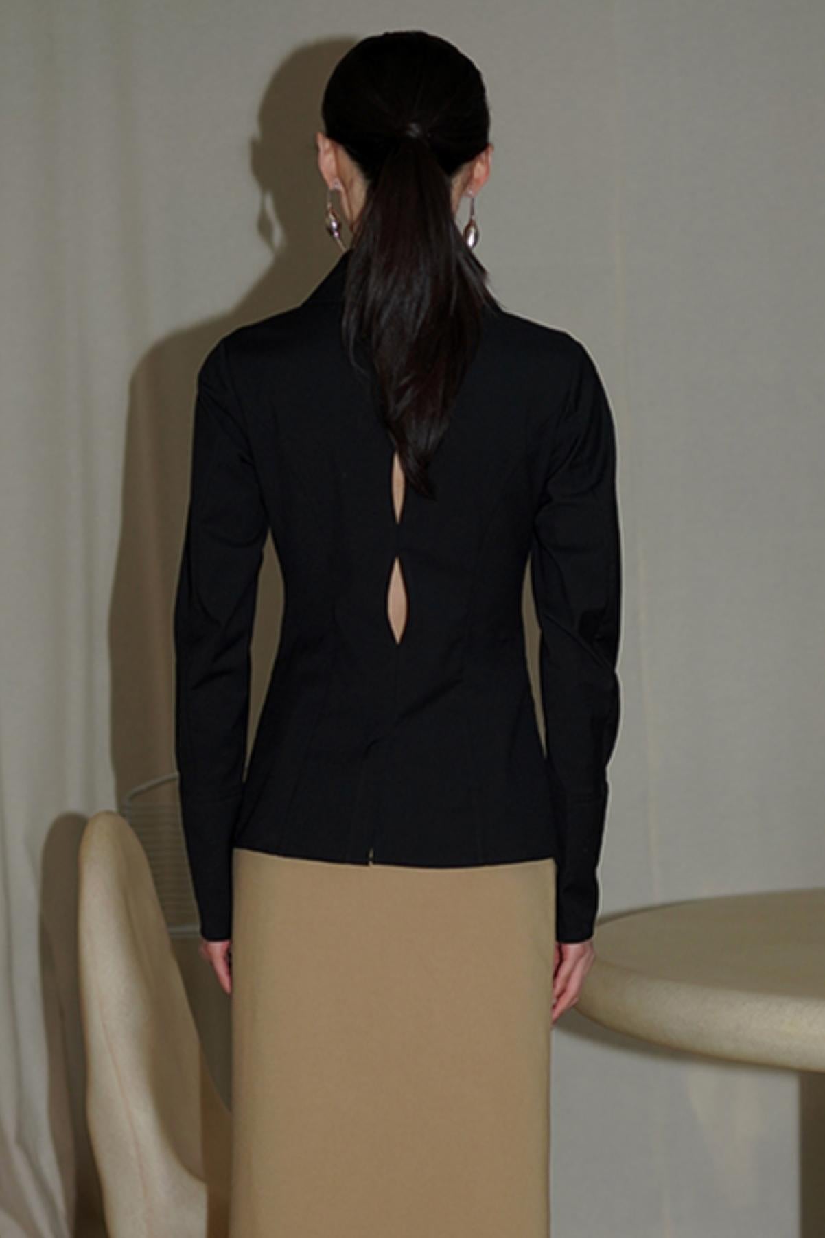 Handmade Cutout Wool-Blend Shirt