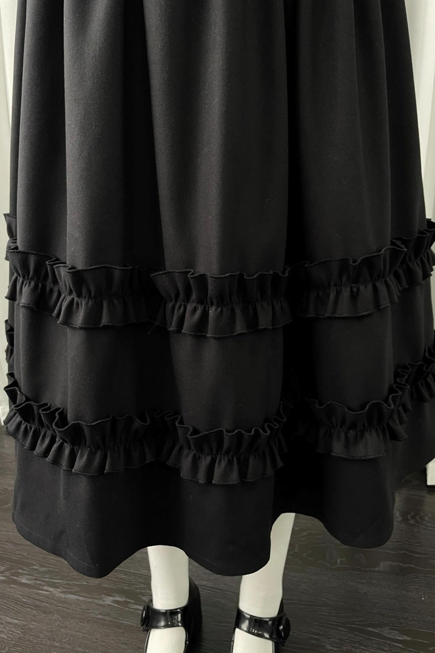Black Woolen Layered Vest Dress