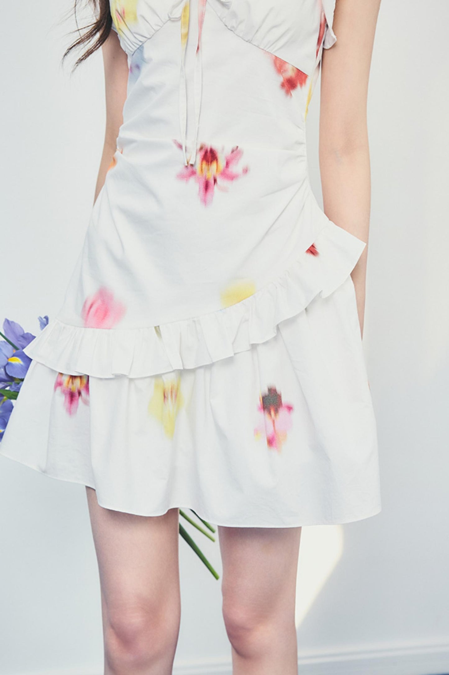 Floral V-Neck Ruffle Dress