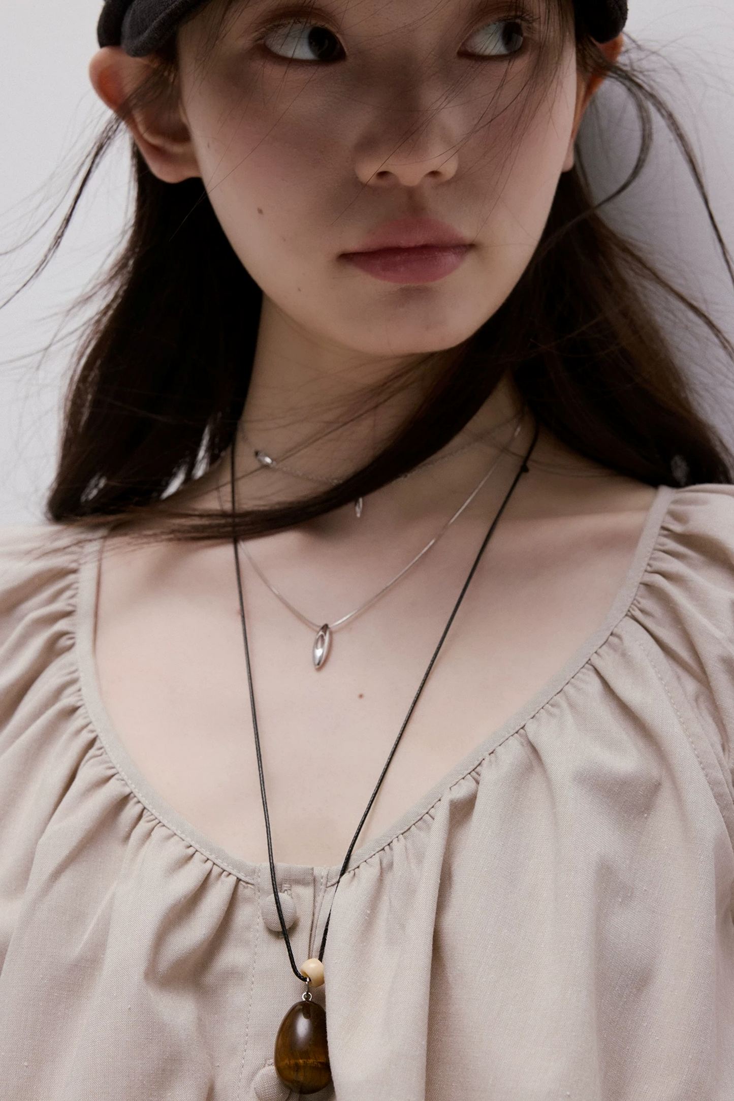 Apricot Gray Linen Top