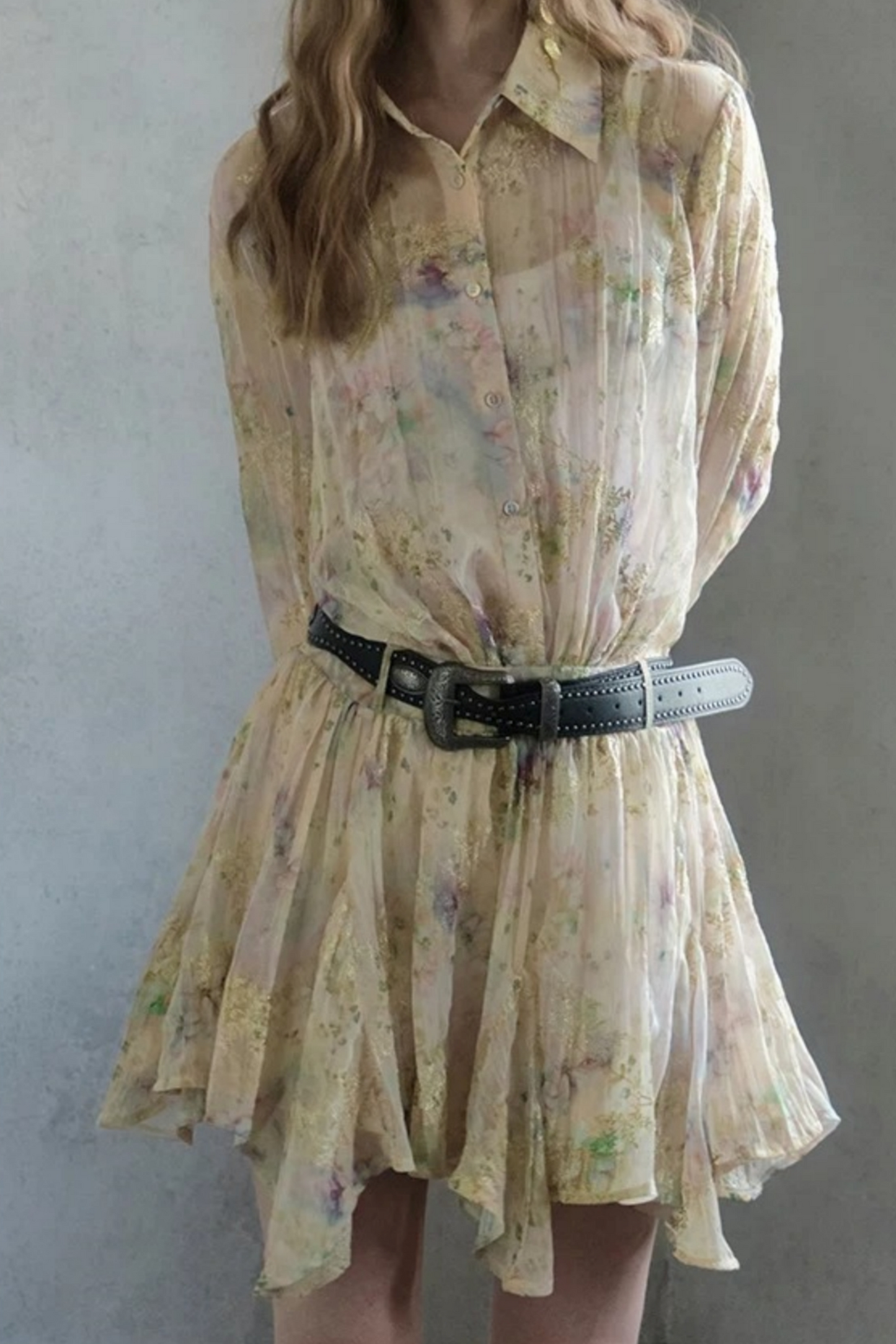 Sunset Embroidery Pleated Dress Set