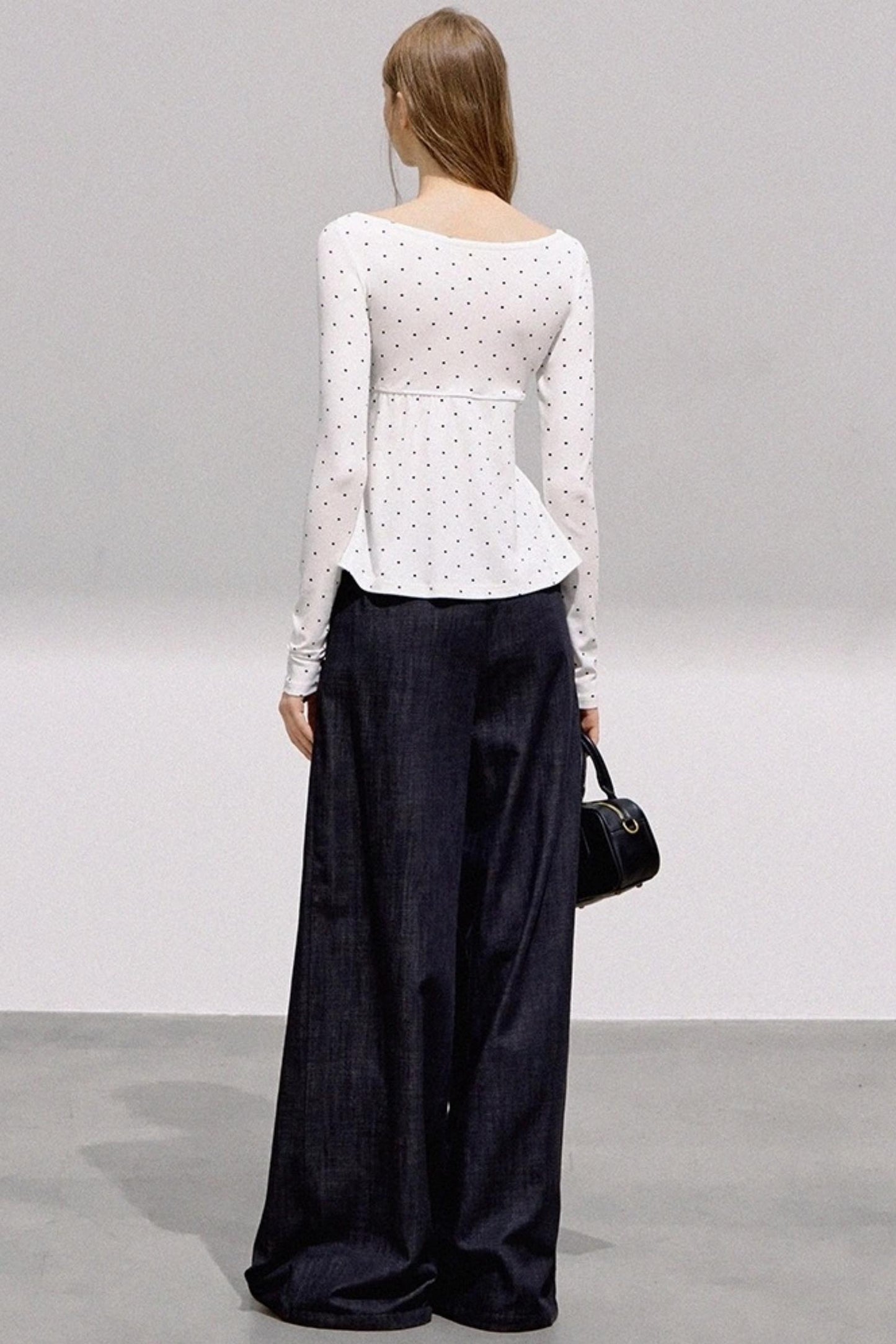 Lace Bow Polka Dot Top Set-Up