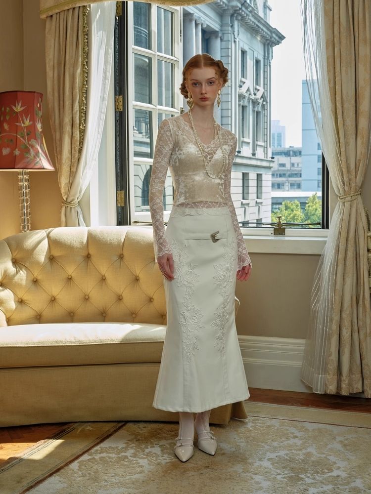 Vintage Knopf Fishtail Lederrock