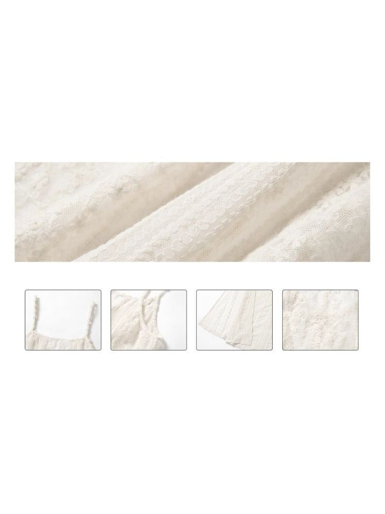 Weißes Spitzen-Halterkleid