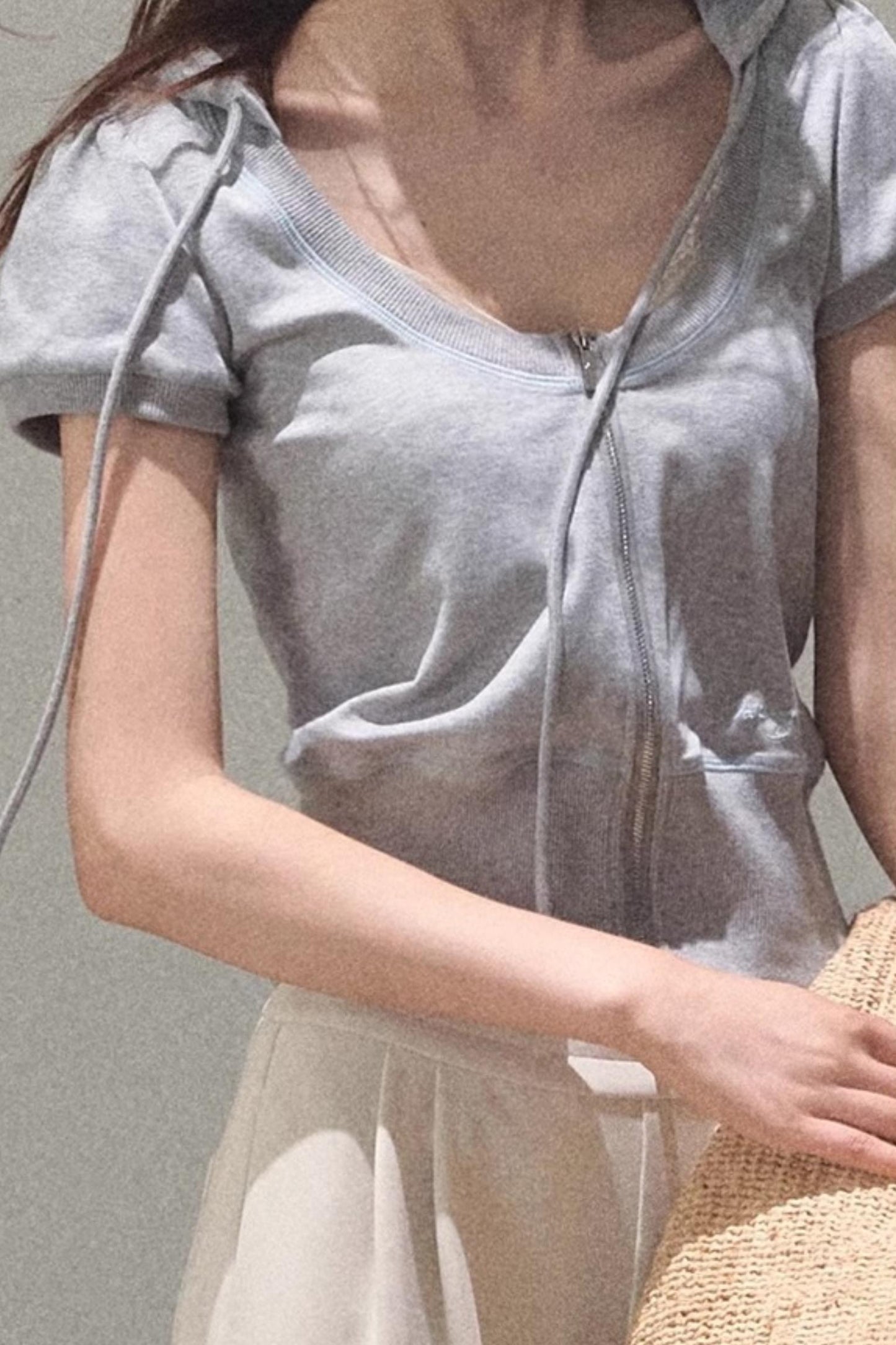 Color-Block Hooded Cardigan