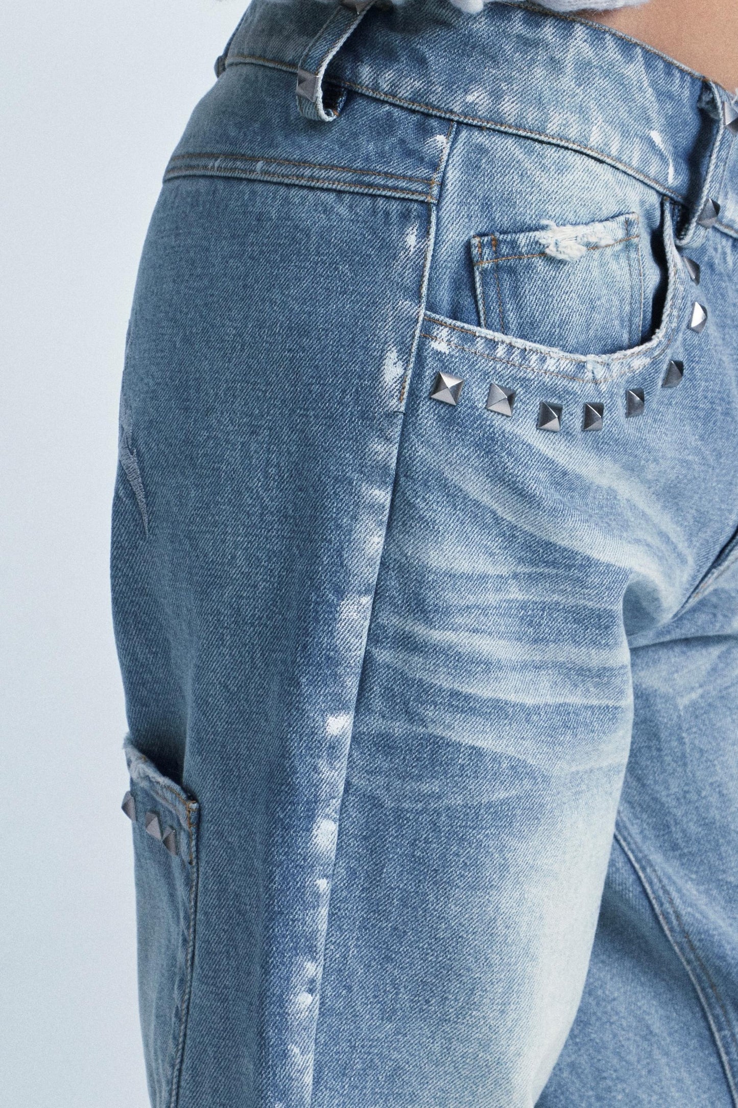 Vintage Washed Distressed Jeans Pants