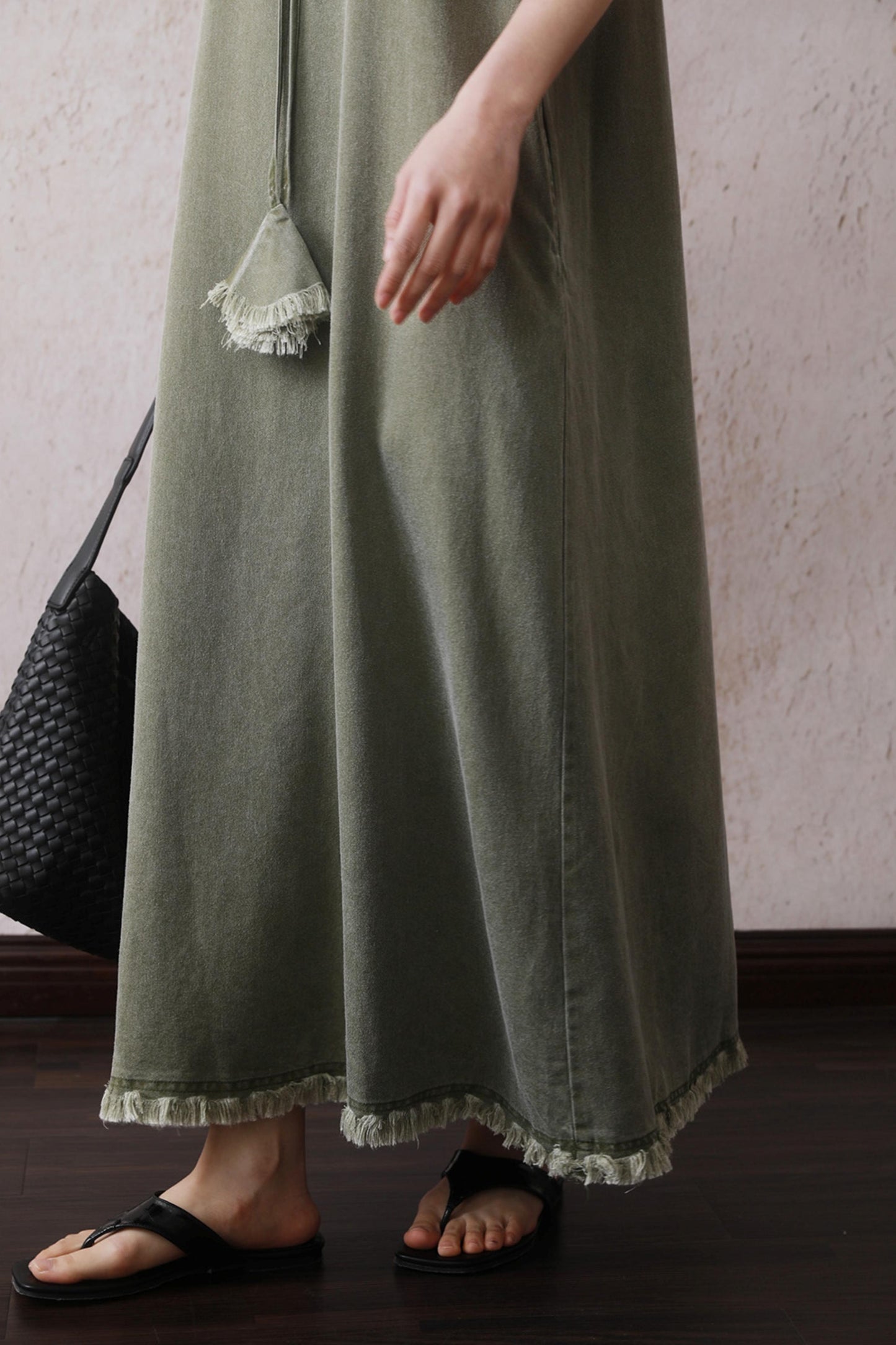 Green Tassel Tank Dress