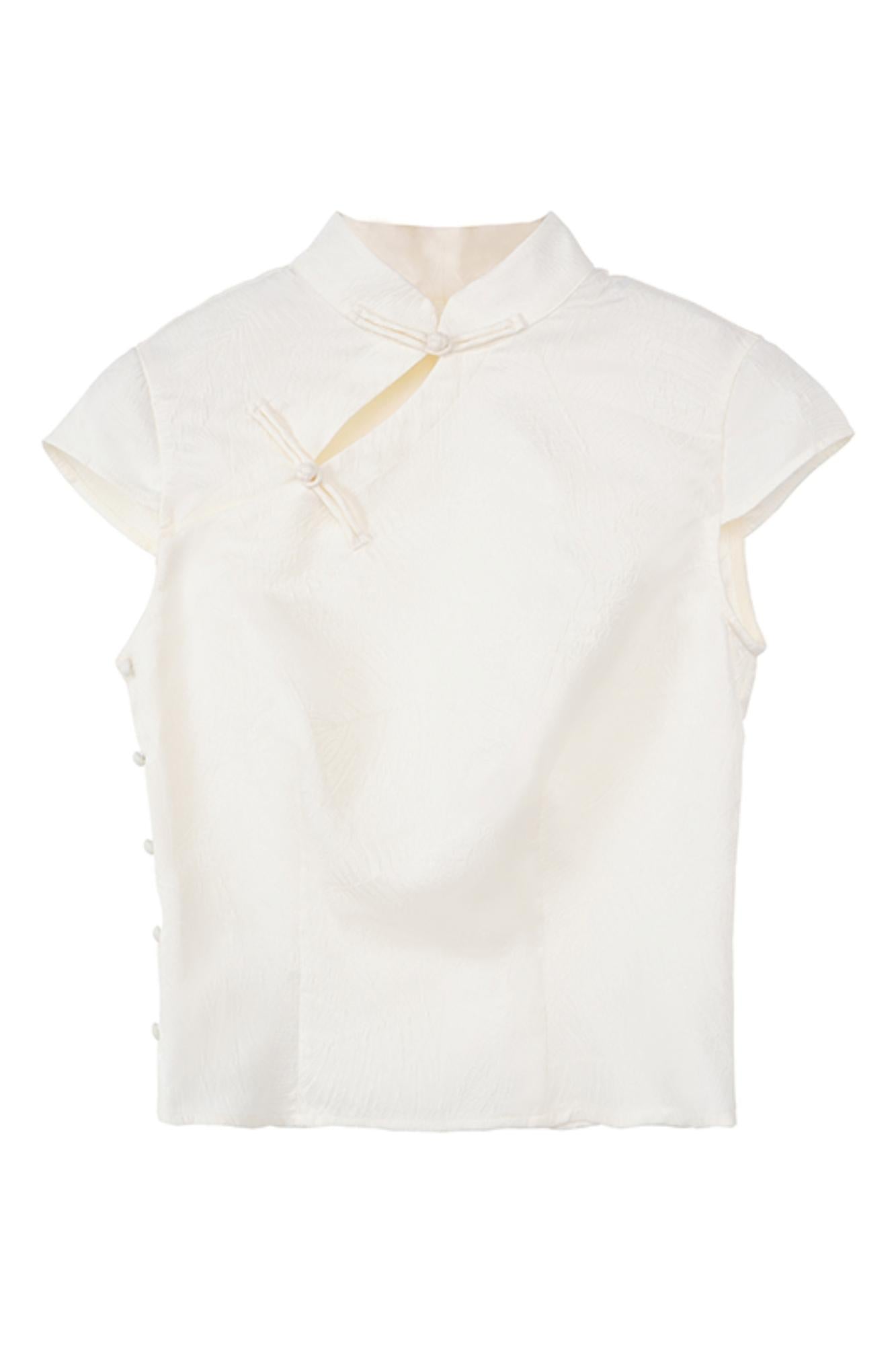 Beige Short Sleeve Top