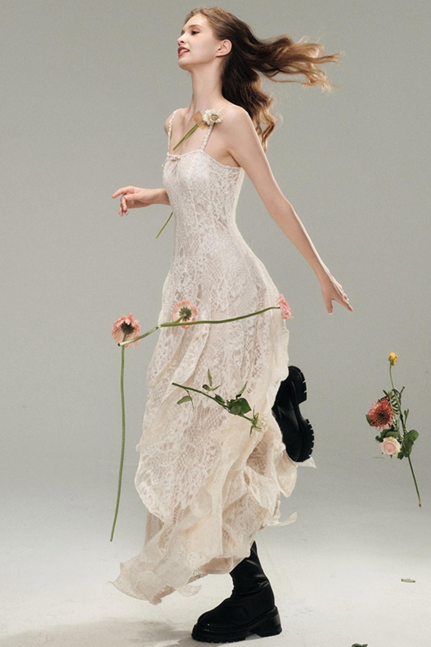 Maxikleid aus großem Samt