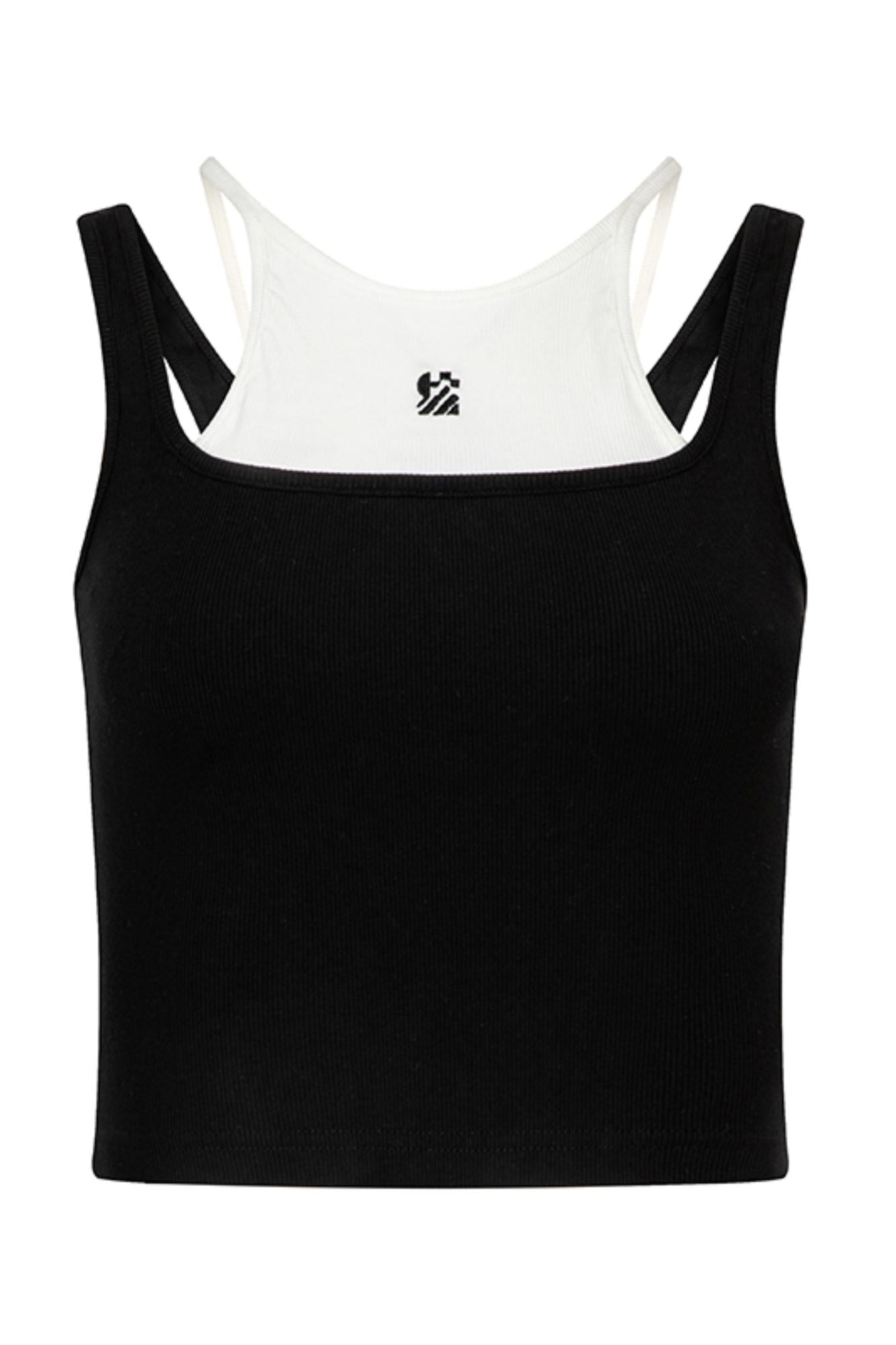 Color Clash Crop Top With Skirt Set-Up