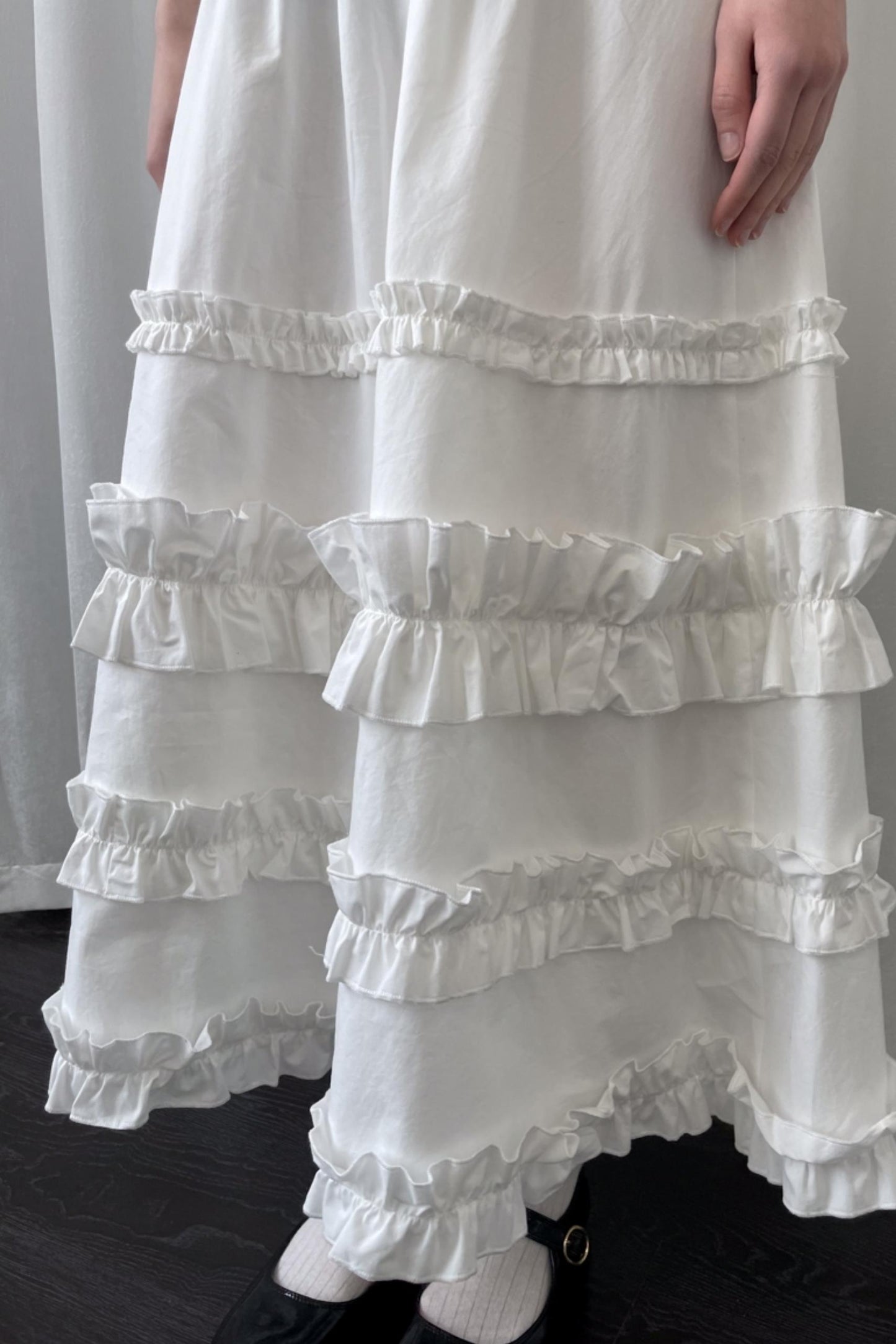 White Cotton Bustier Skirt