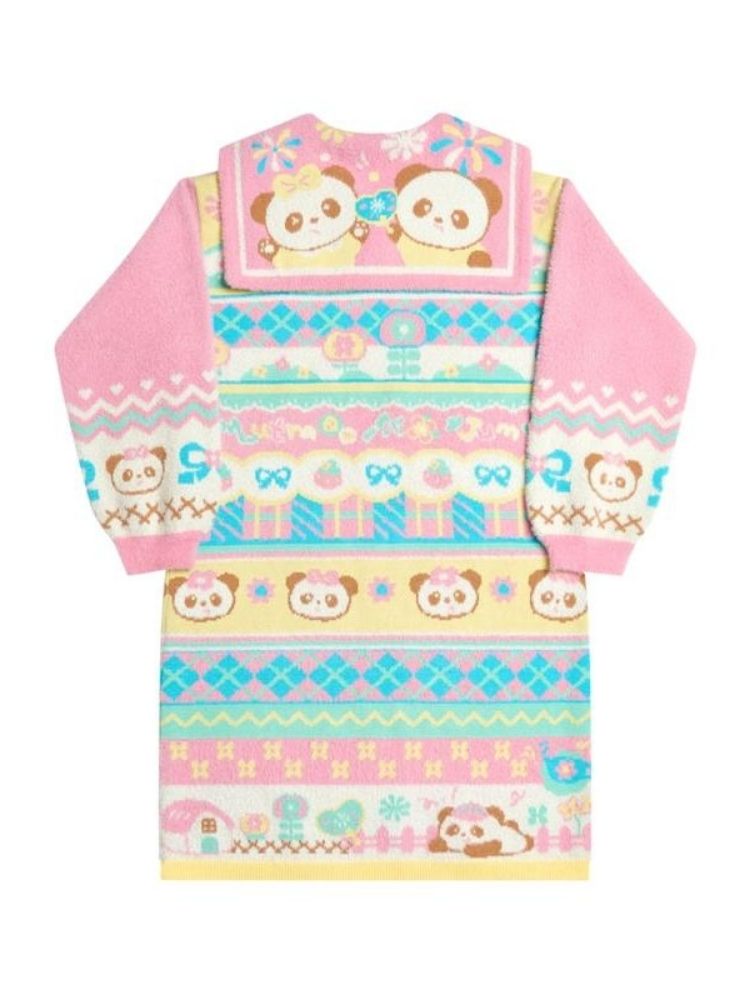 Striped Cute Mink Warm Knit Sweater Dress